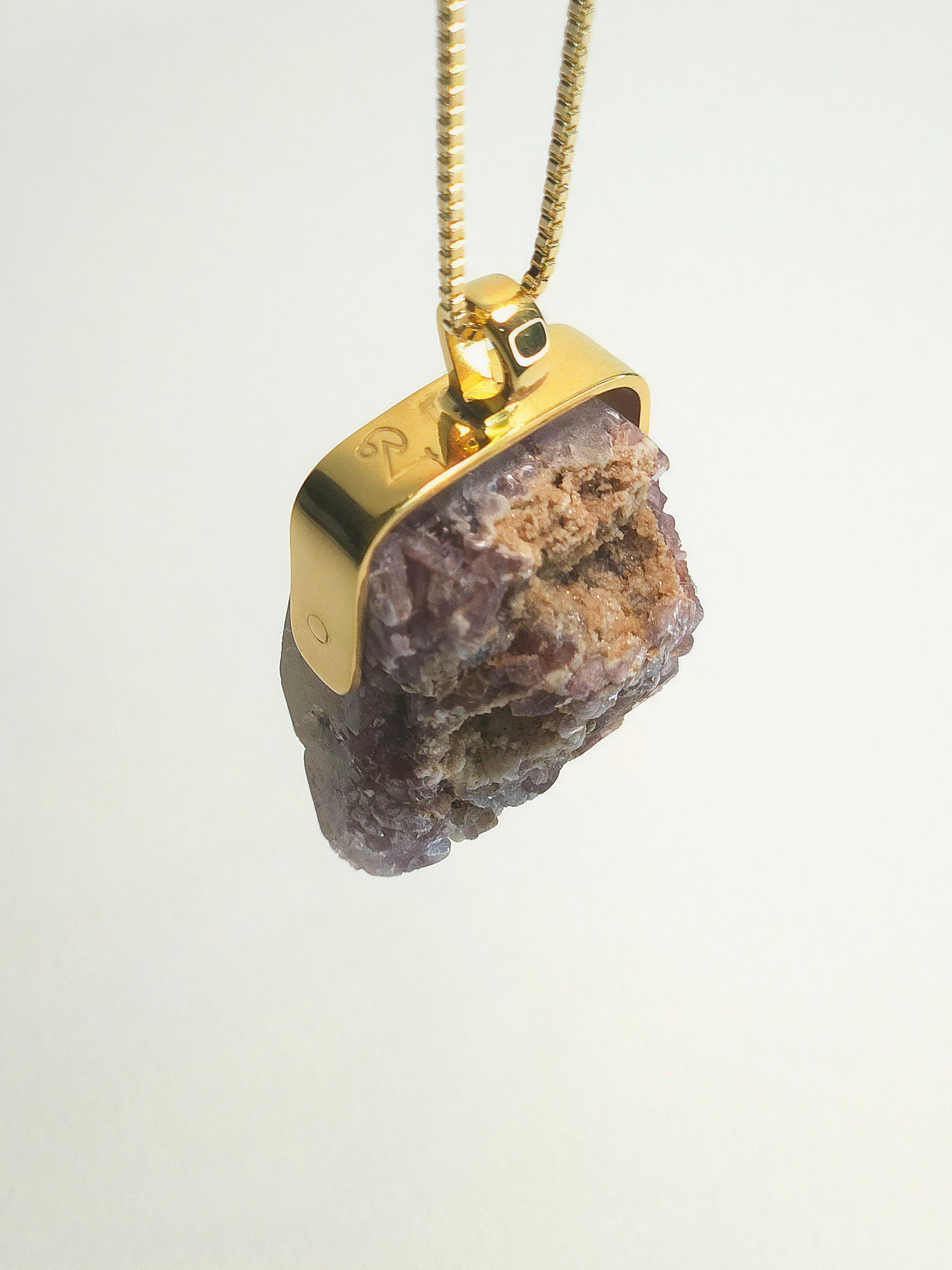 Khemia Legacy Beacons Of Light Collection - Pink tourmaline in Quartz with hematite (Gold)