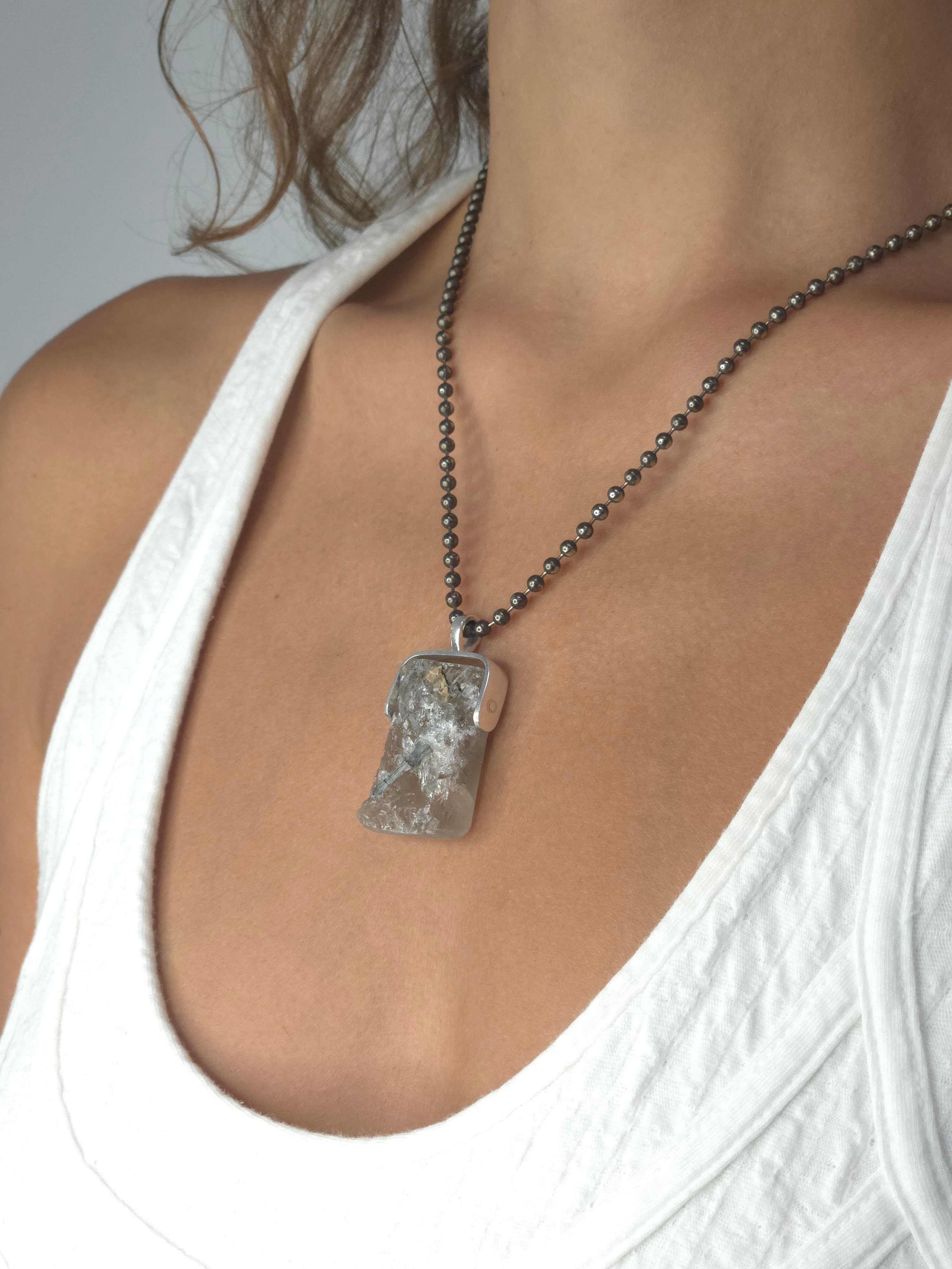 Khemia Legacy Beacons Of Light Collection - Green Tourmaline in Quartz (Silver)