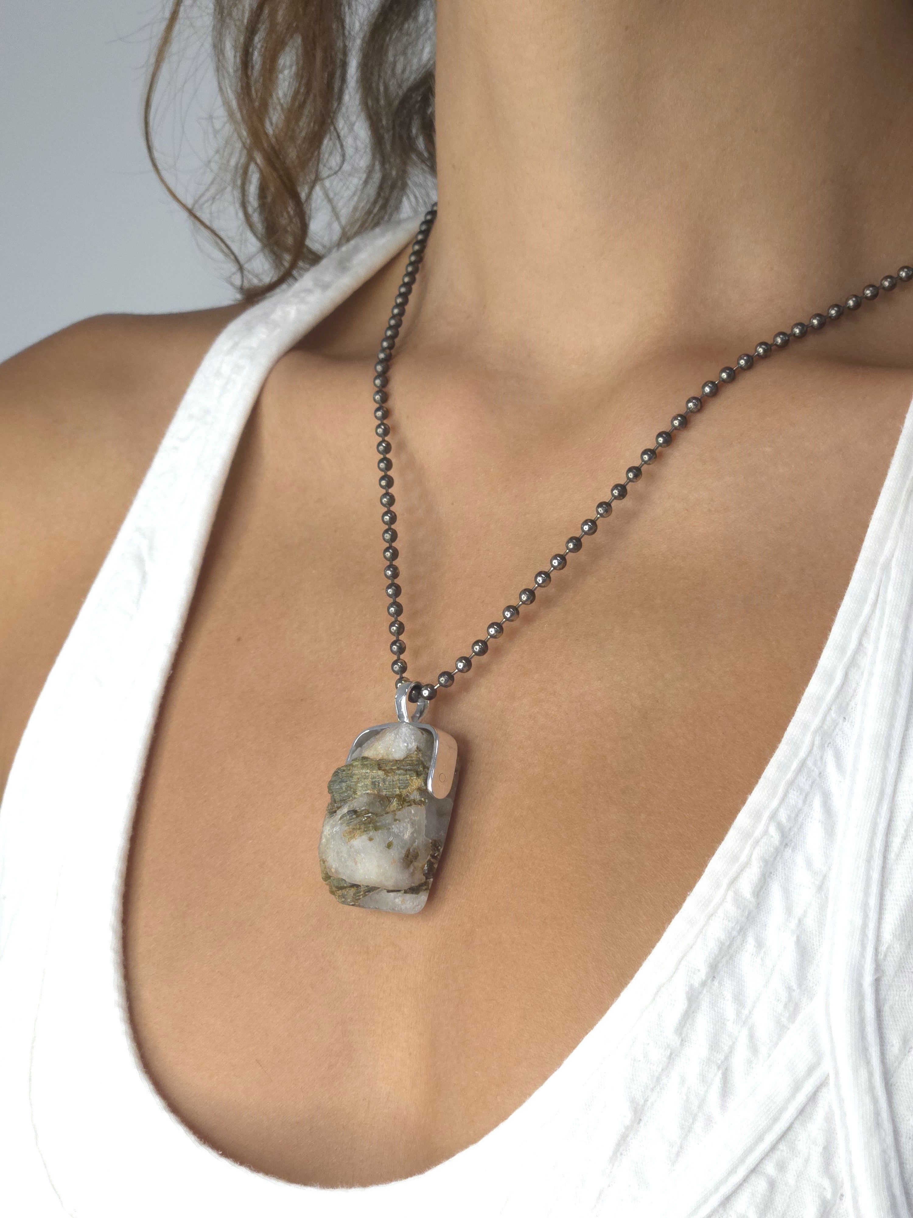 Khemia Legacy Beacons Of Light Collection - Green Tourmaline in Quartz