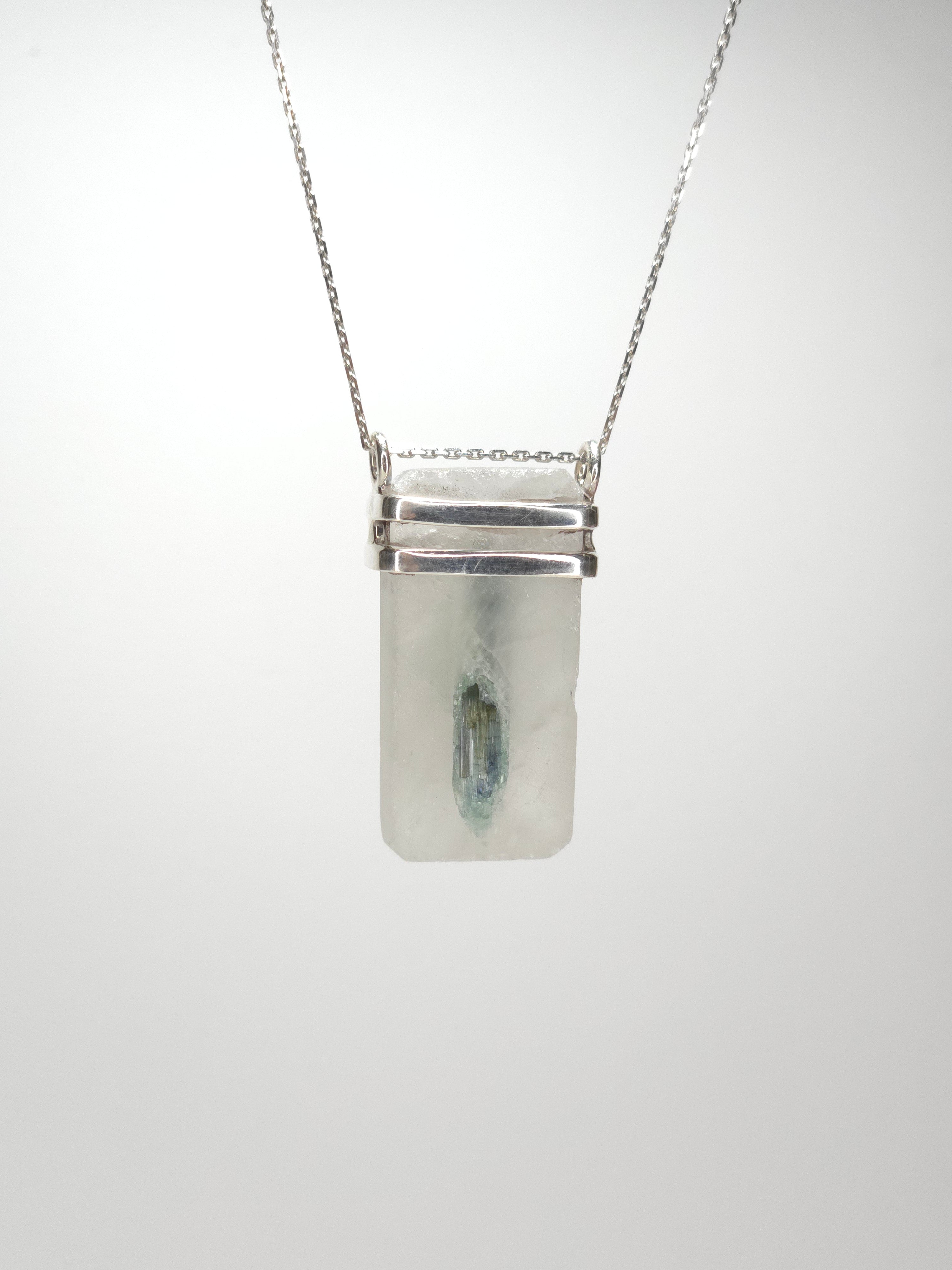 Khemia Legacy Beacons Of Light Collection - Green Kyanite in Quartz (Silver)