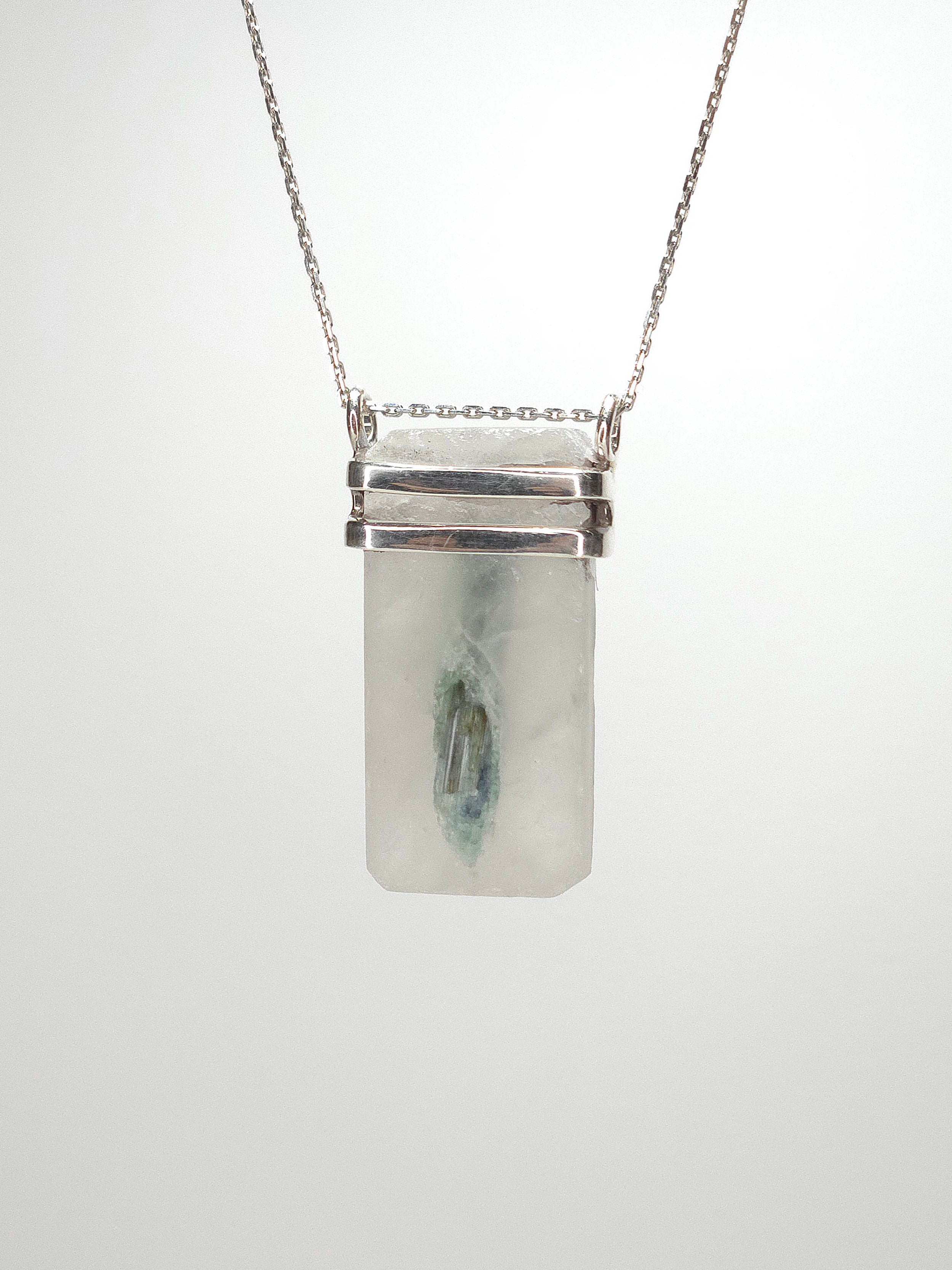 Khemia Legacy Beacons Of Light Collection - Green Kyanite in Quartz (Silver)