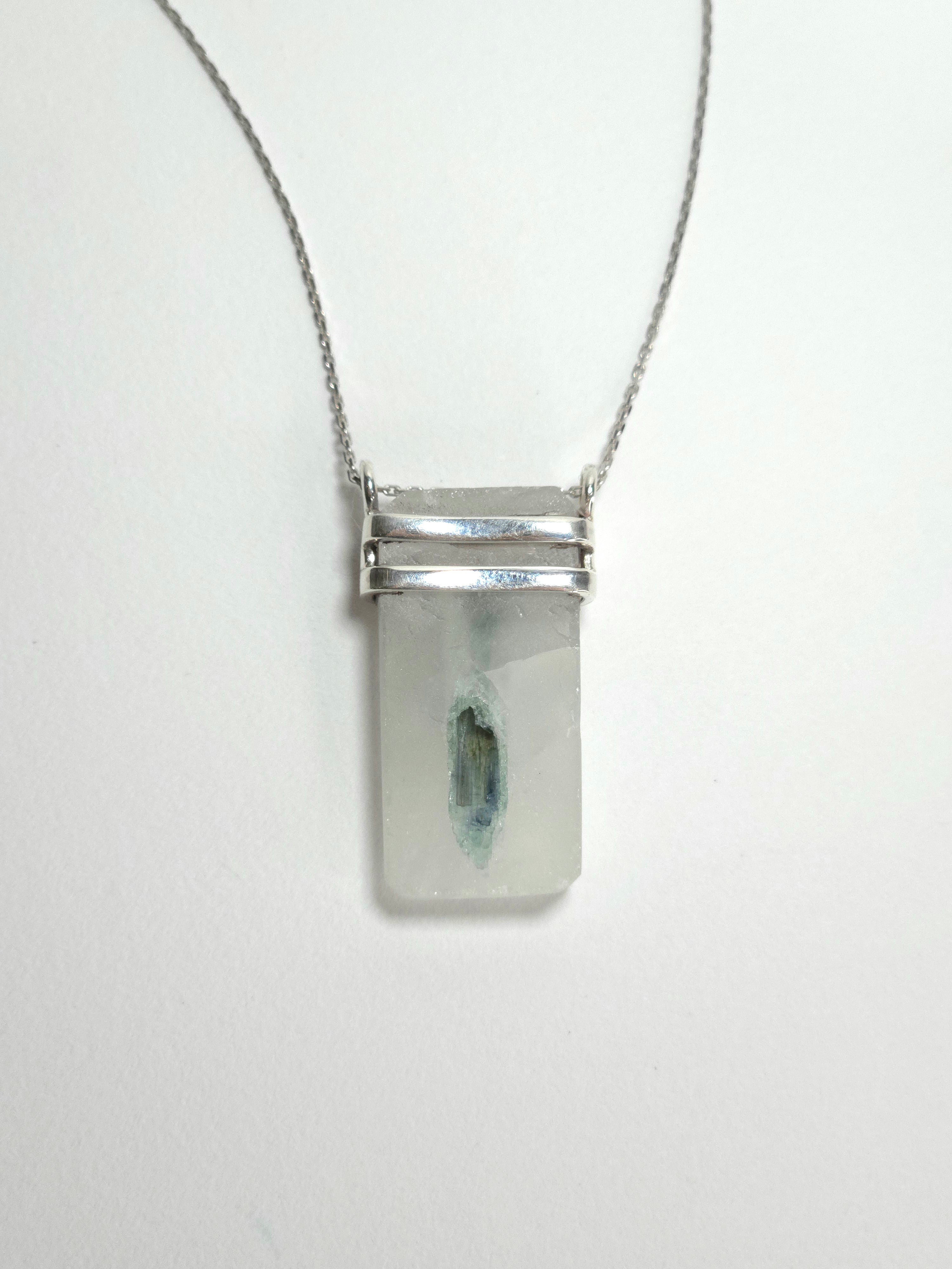 Khemia Legacy Beacons Of Light Collection - Green Kyanite in Quartz (Silver)