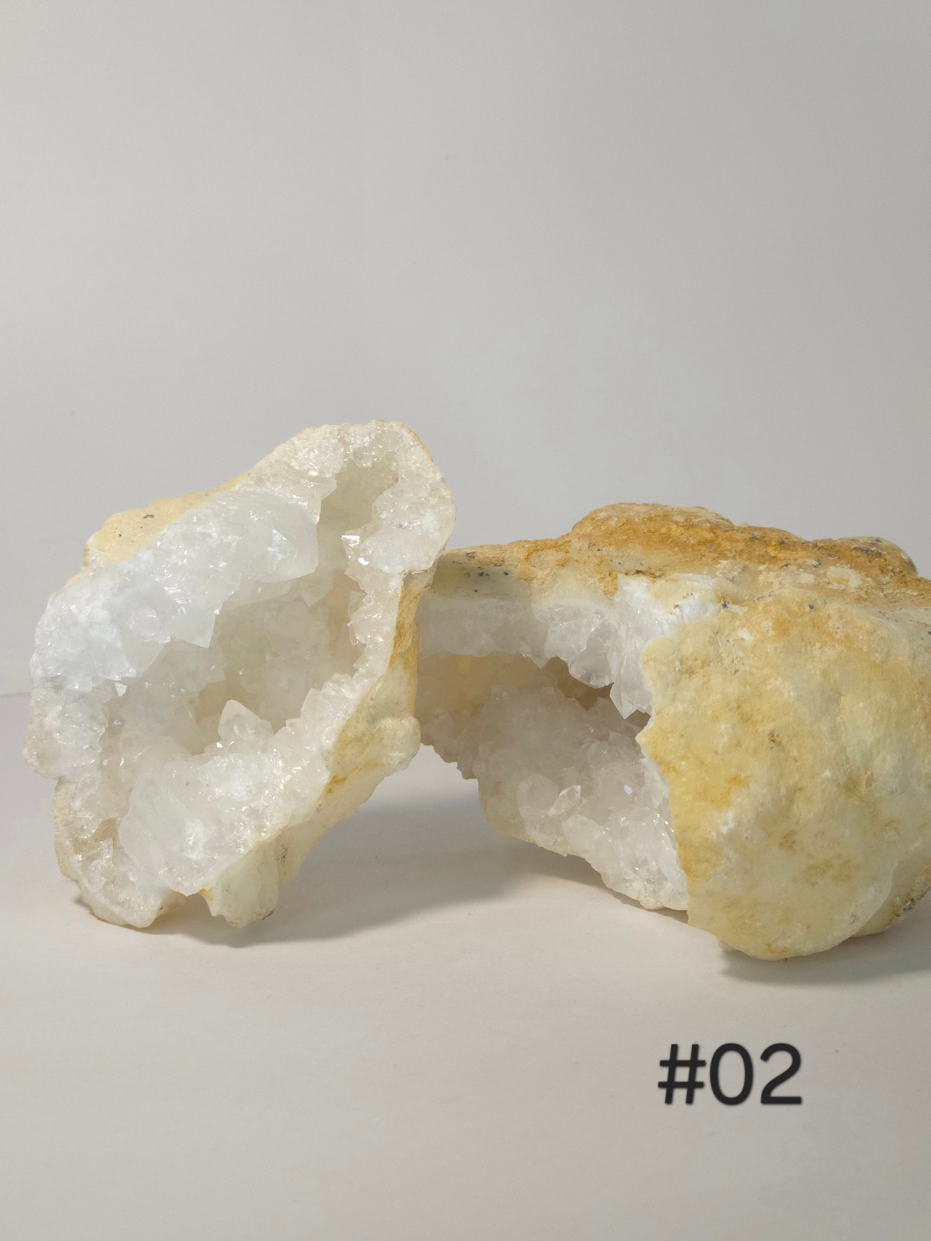 Calcite Crystal Geode for Energy Clearing, Calmness, & Chakra Balance