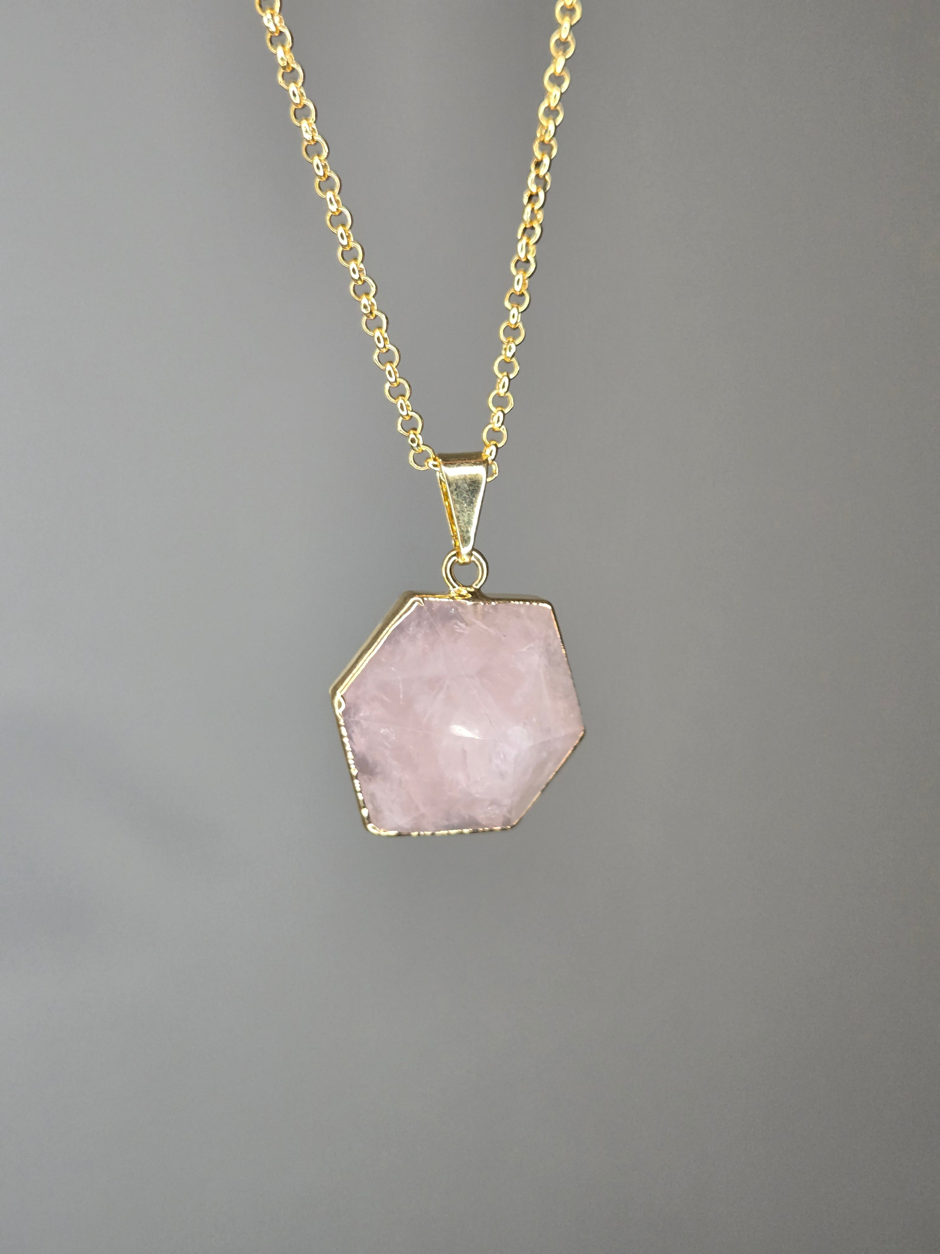 Crystal Hexagon Necklace for Harmony, Protection and Transformation