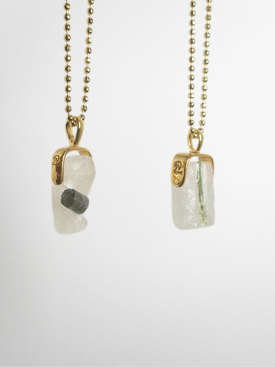 Khemia Legacy Beacons Of Light Collection - Green Tourmaline in Quartz (gold)