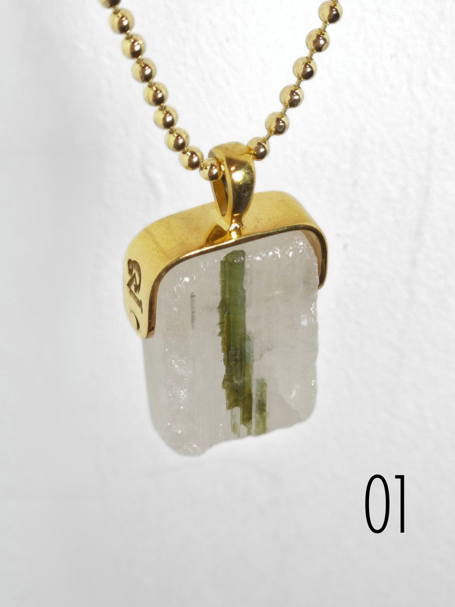 Khemia Legacy Beacons Of Light Collection - Green Tourmaline in Quartz (gold)