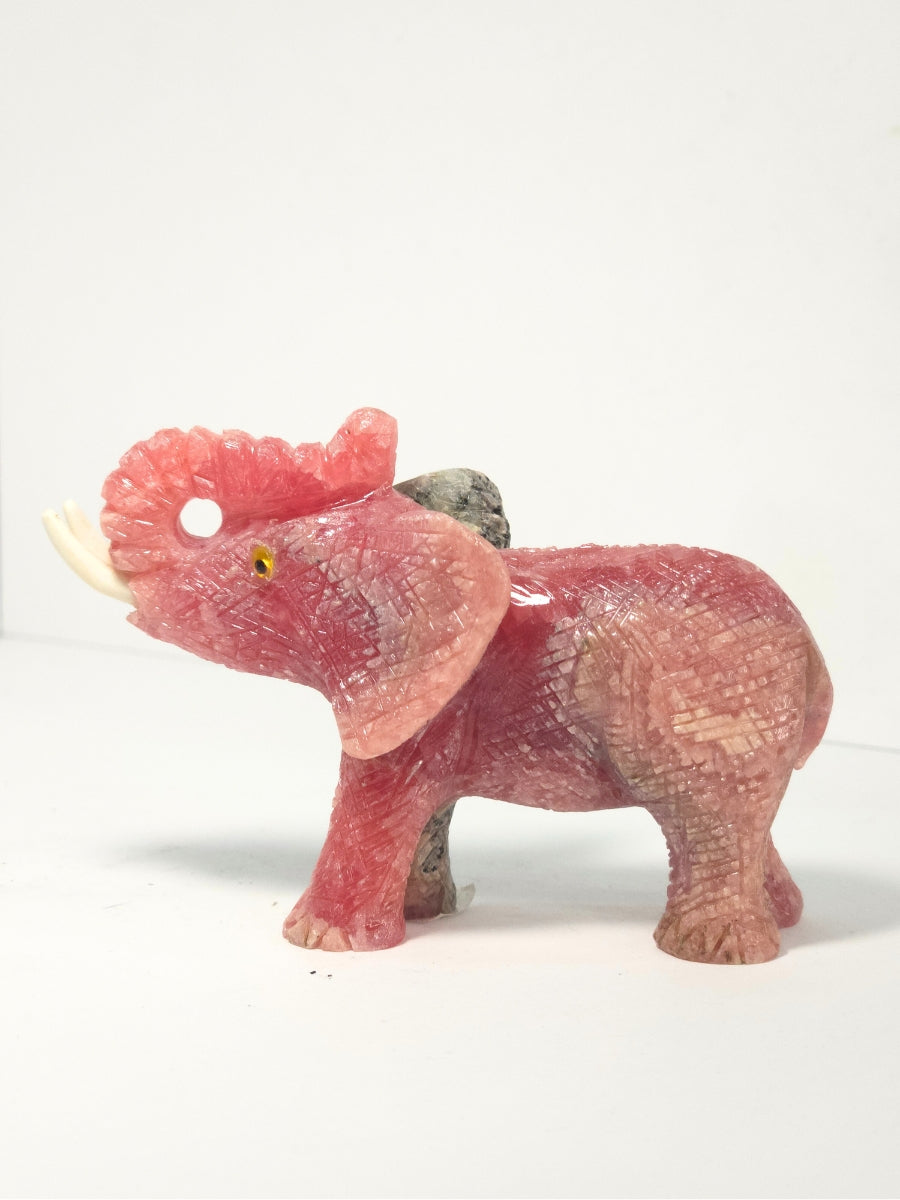 Rhodochrosite Elephant for Healing, Comfort, Harmony, Compassion and Self-love