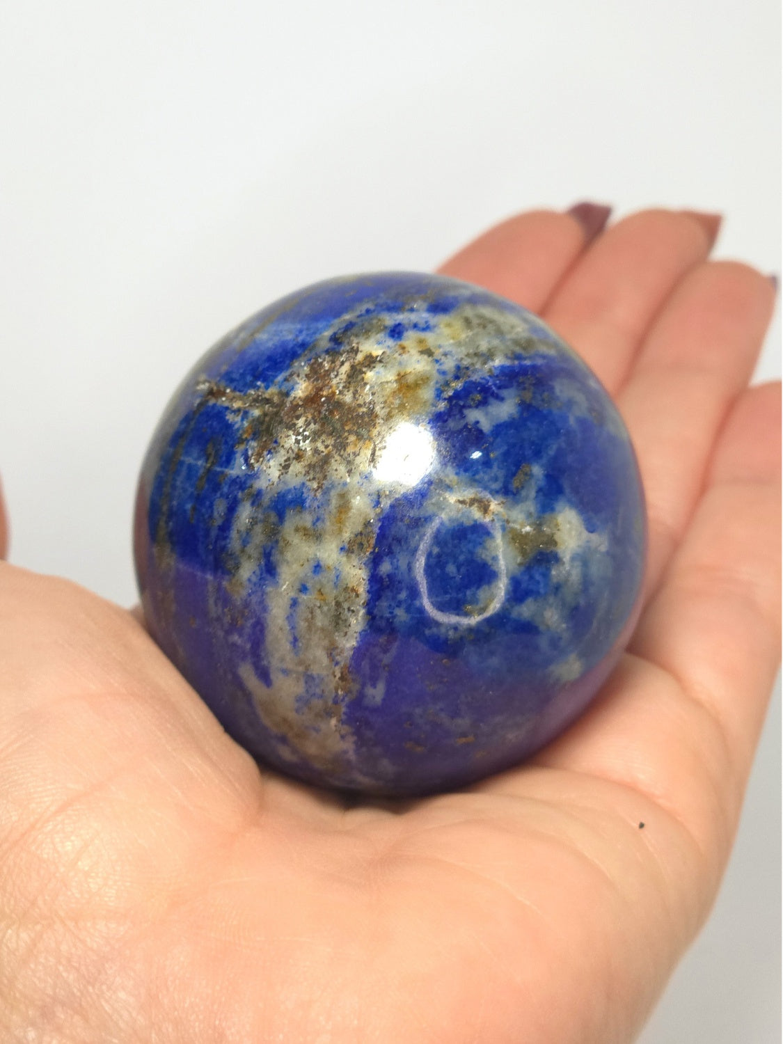 Lapis Lazuli Crystal Sphere for Meditation, Self Expression, Transformation