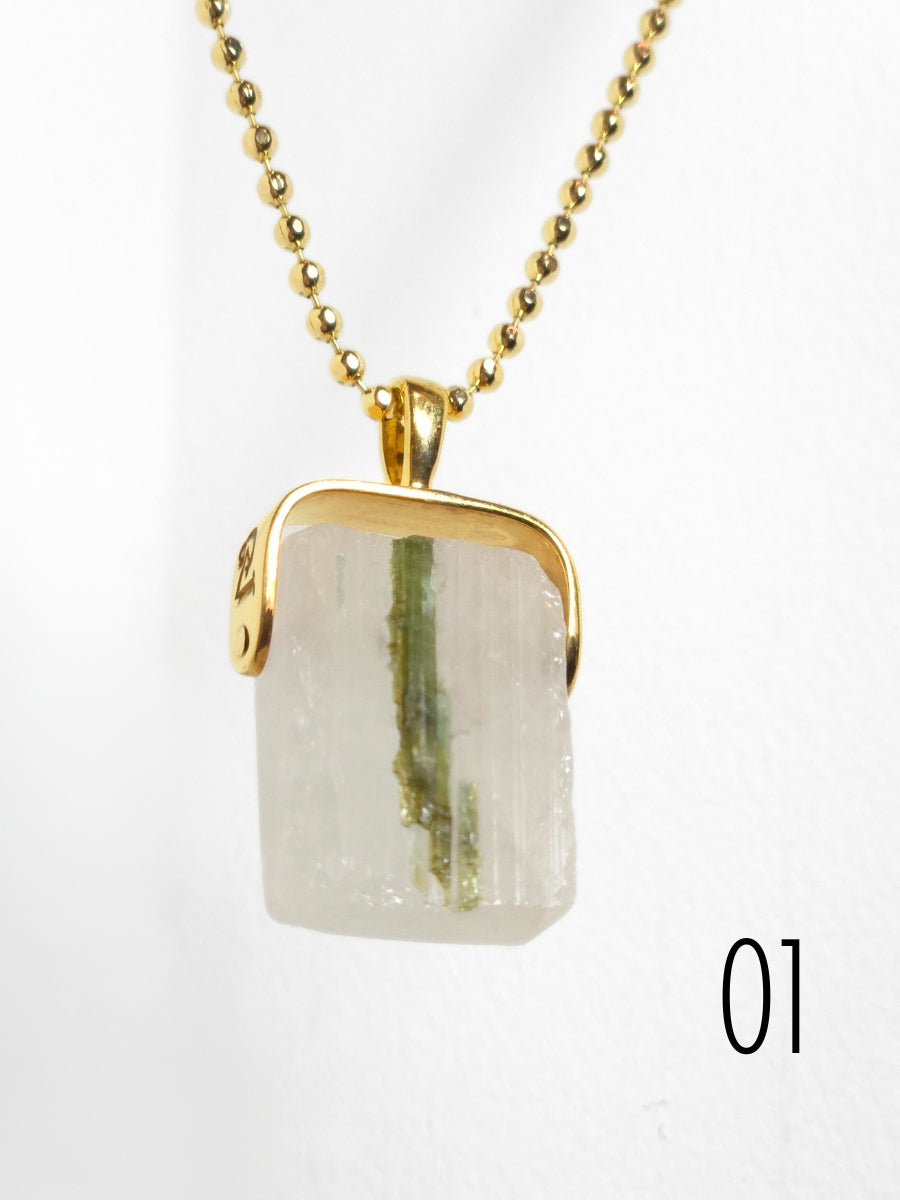 Khemia Legacy Beacons Of Light Collection - Green Tourmaline in Quartz (gold)