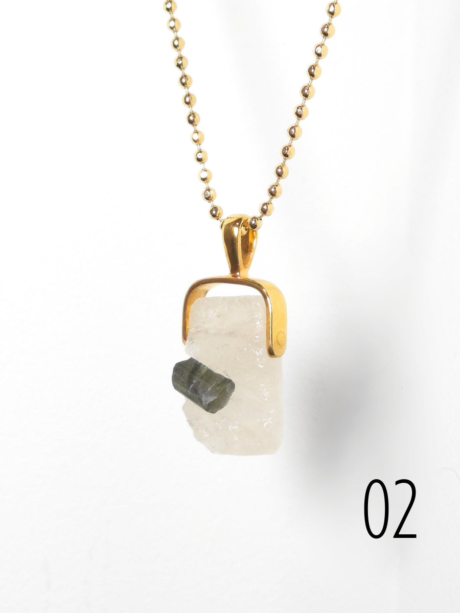 Khemia Legacy Beacons Of Light Collection - Green Tourmaline in Quartz (gold)