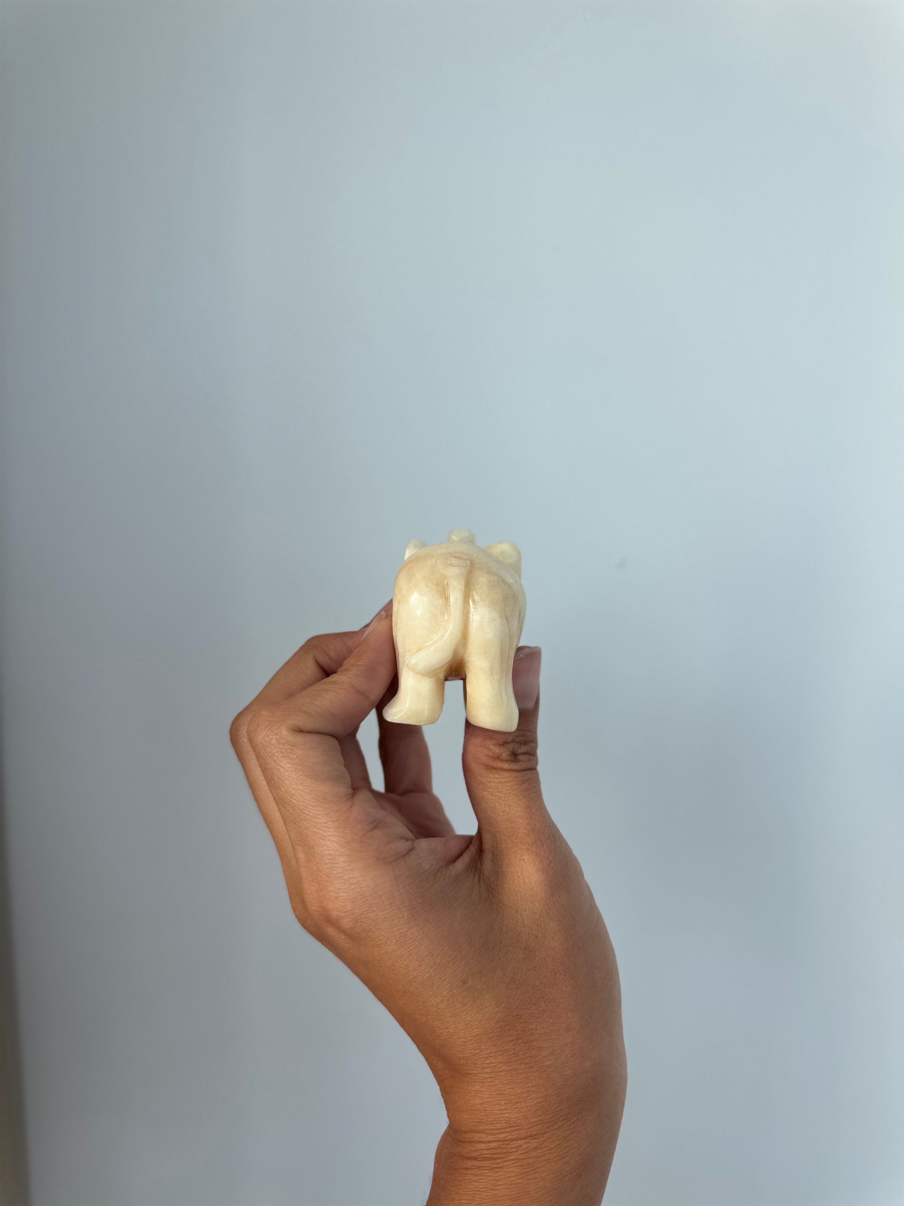 Yellow Aragonite Elephant – Grounding, Confidence & Joy