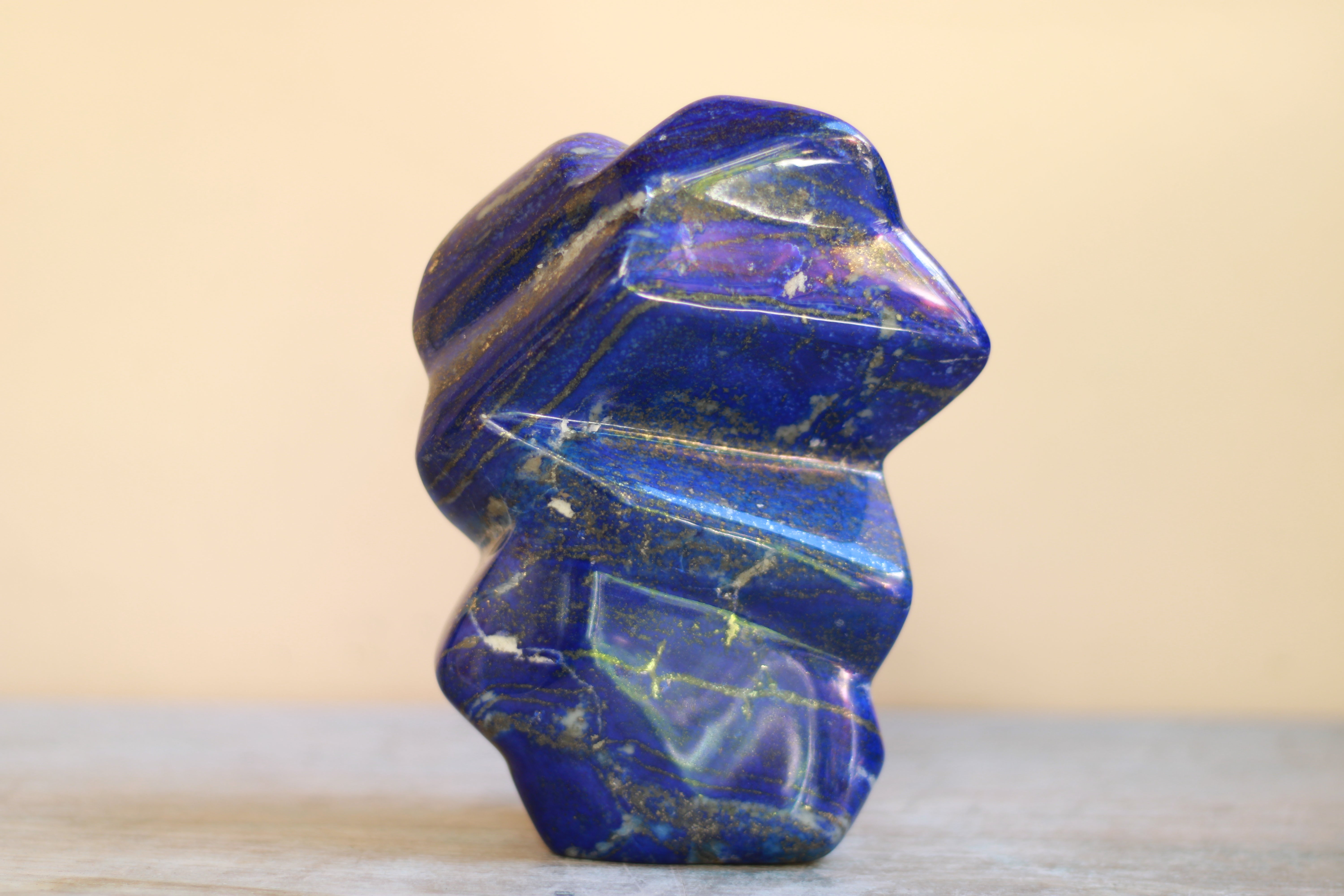 Lapis Lazuli Carved Crystal Freeform Sculpture