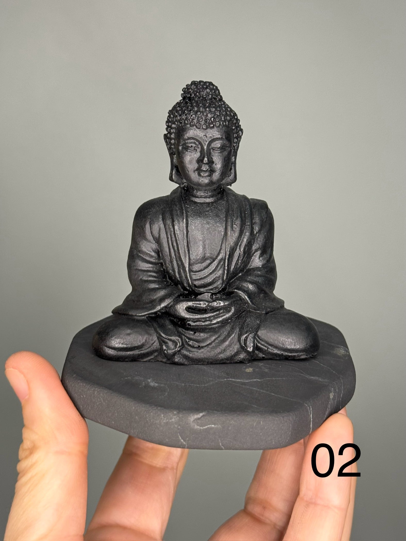 Shungite Buddha sculpture from Russia for EMF Protection & Detox.