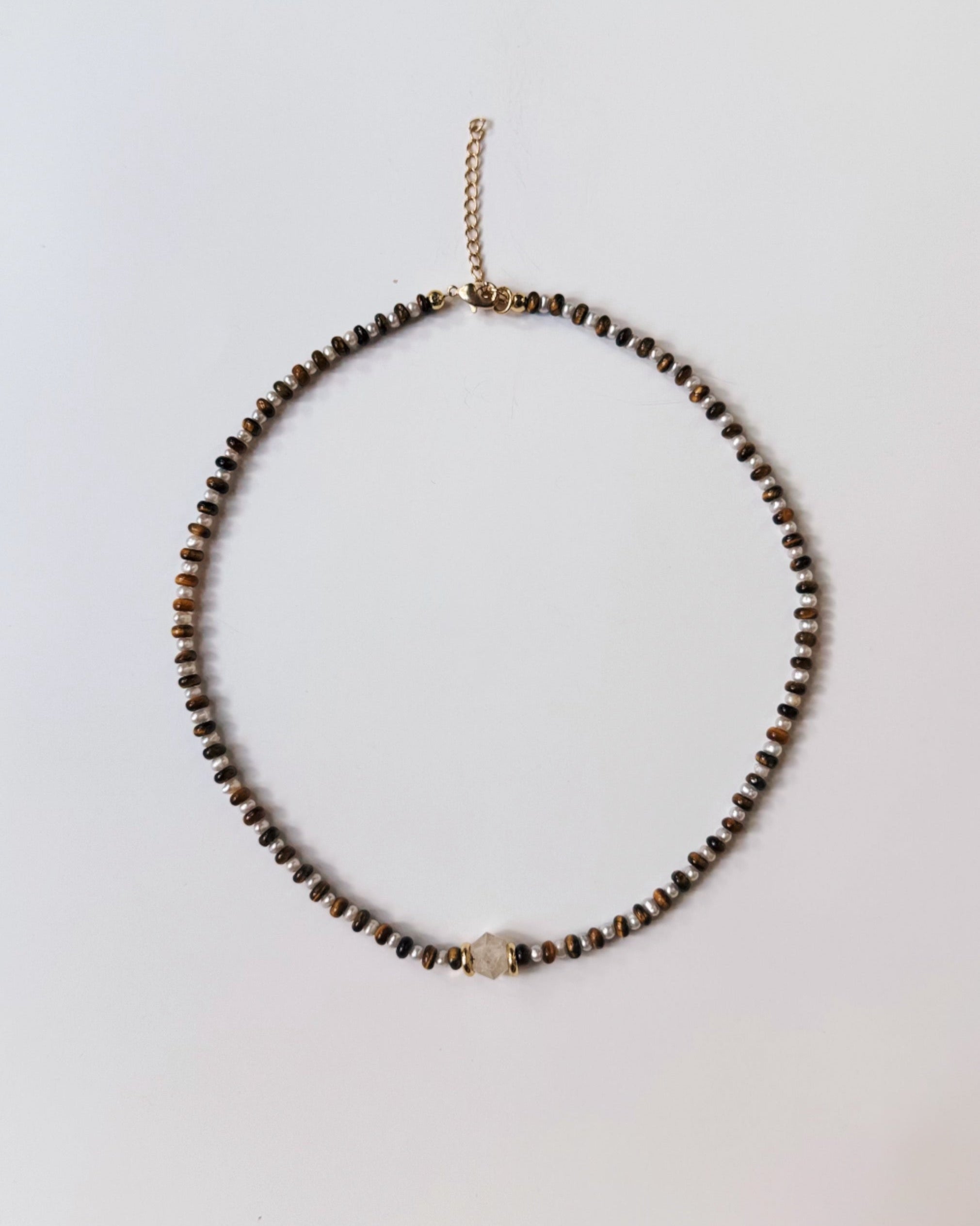 Tigers eye Pearl Herkimer Choker
