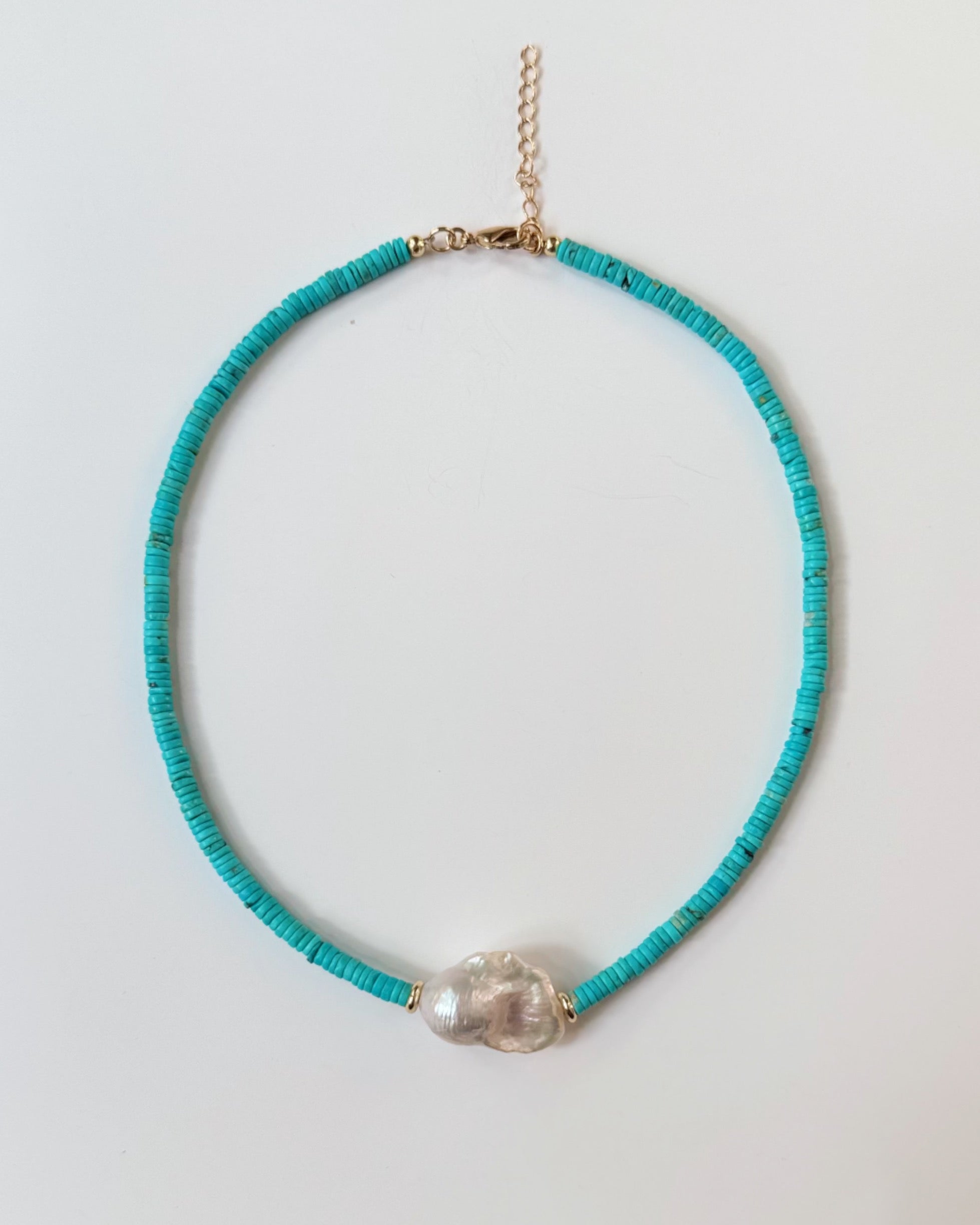 Khemia Legacy - Turquoise Baroque Pearl Necklace