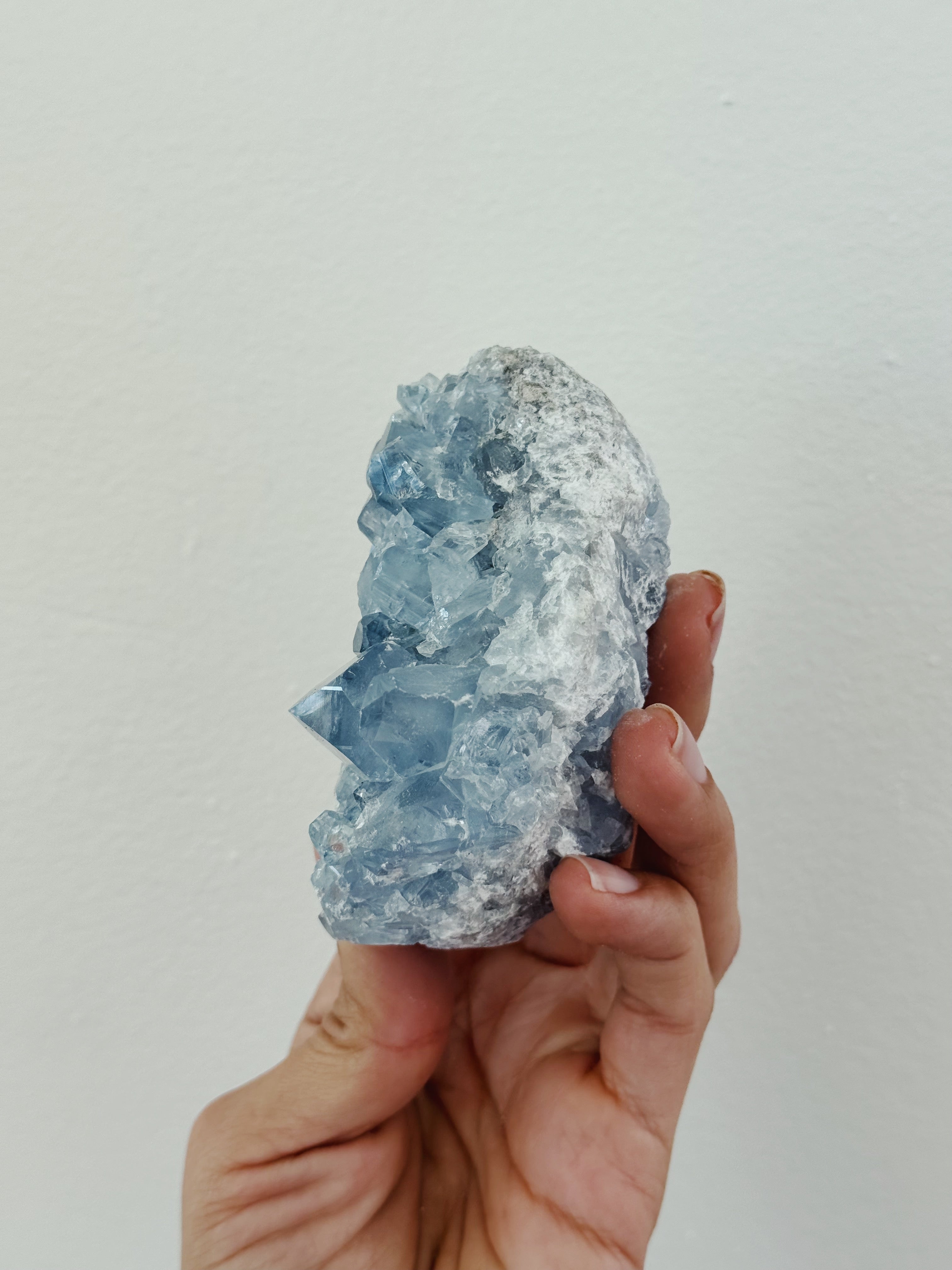 Celestite Crystal Geode for Calm and Guide