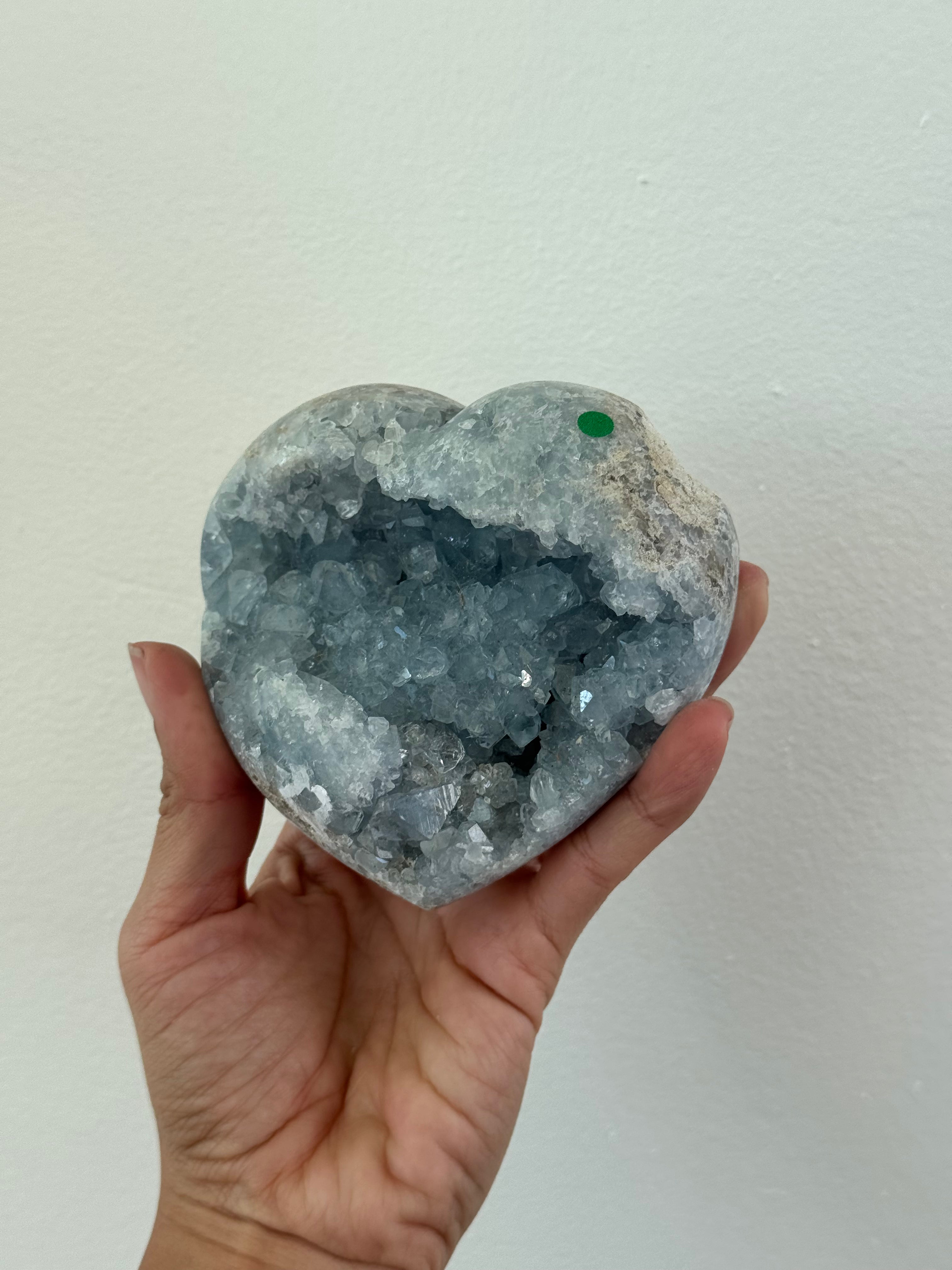 Large Raw Celestite Hearts for Calm and Guide