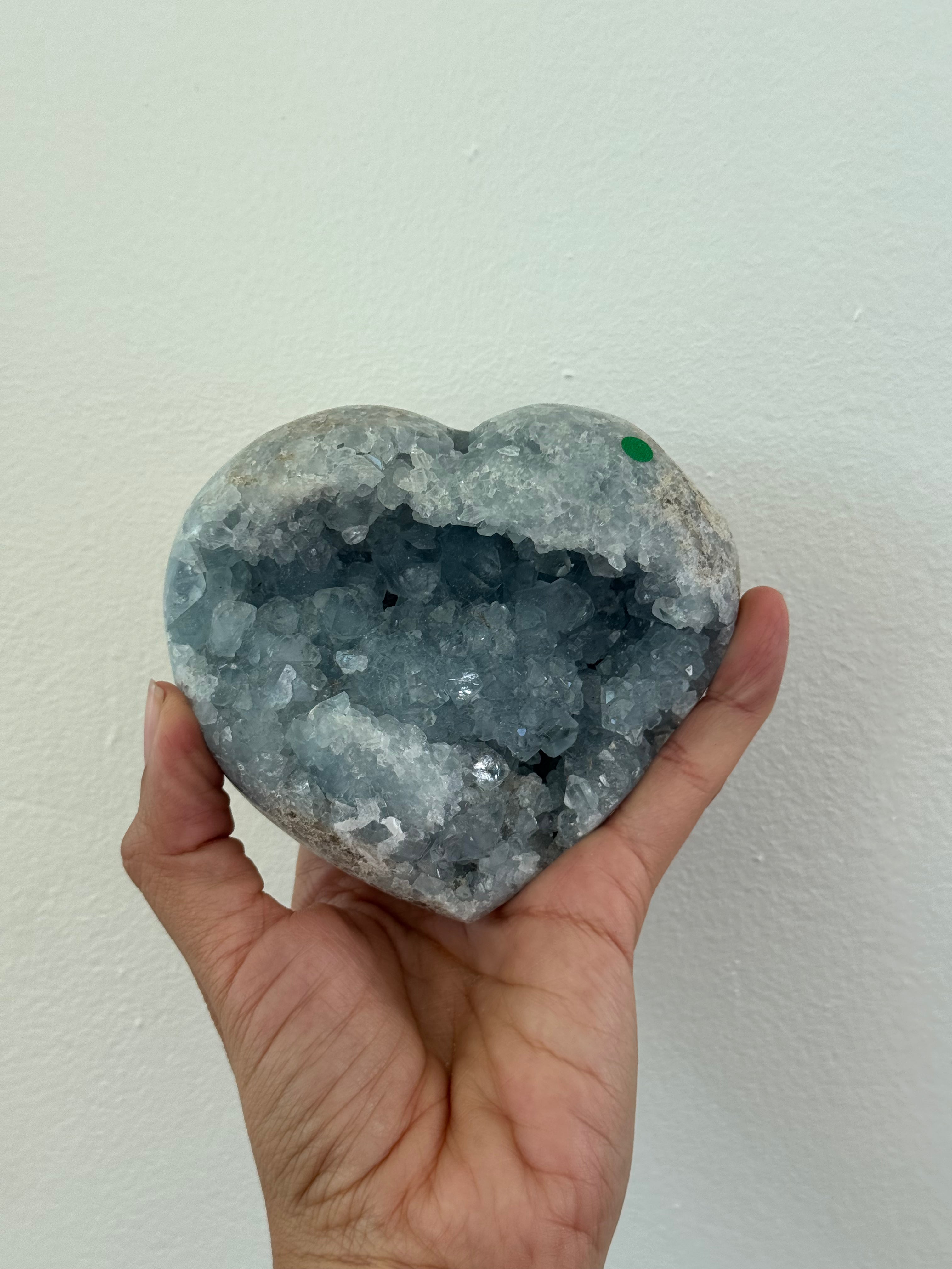 Large Raw Celestite Hearts for Calm and Guide