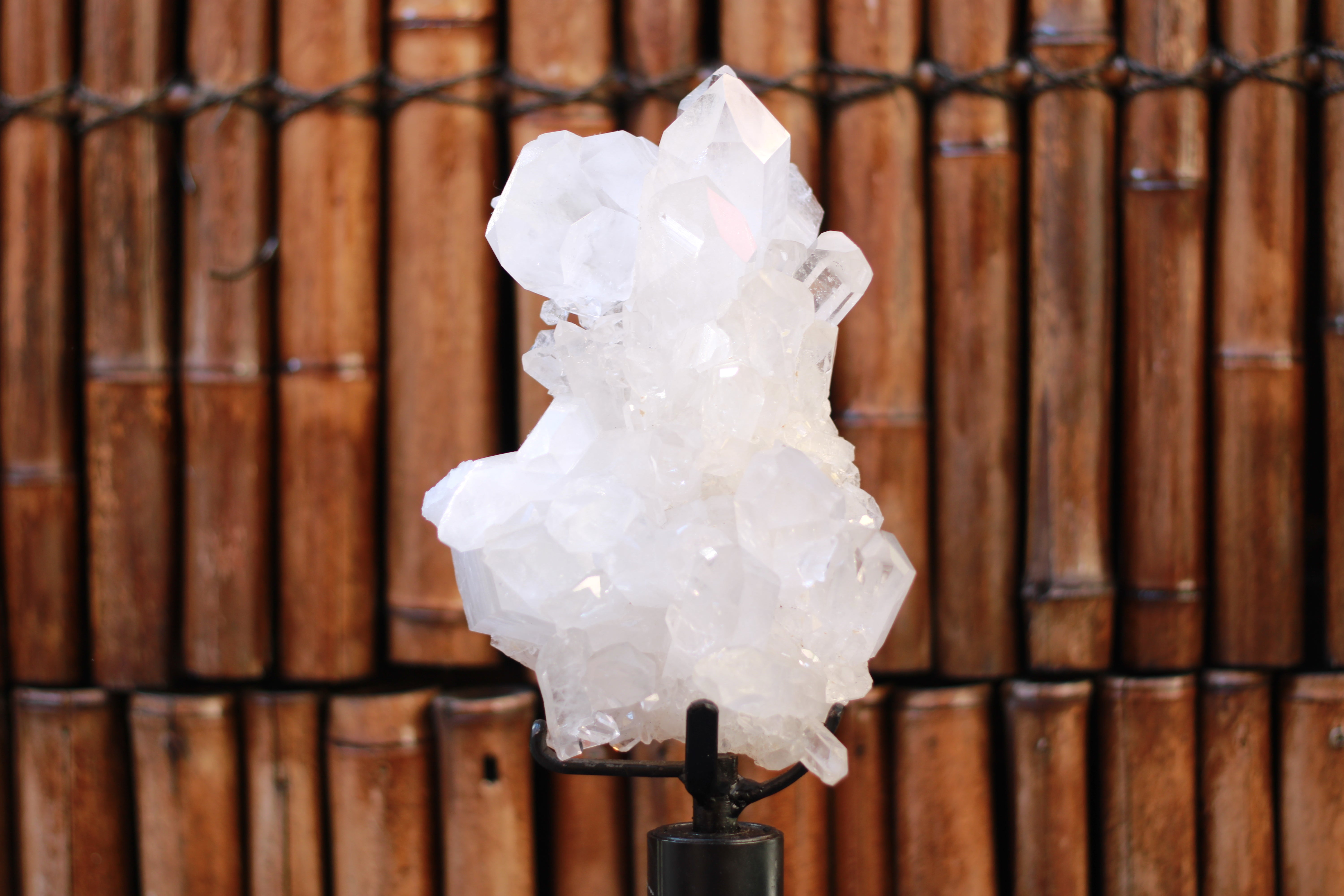 AAA Quality Clear Quartz Cluster in Stand