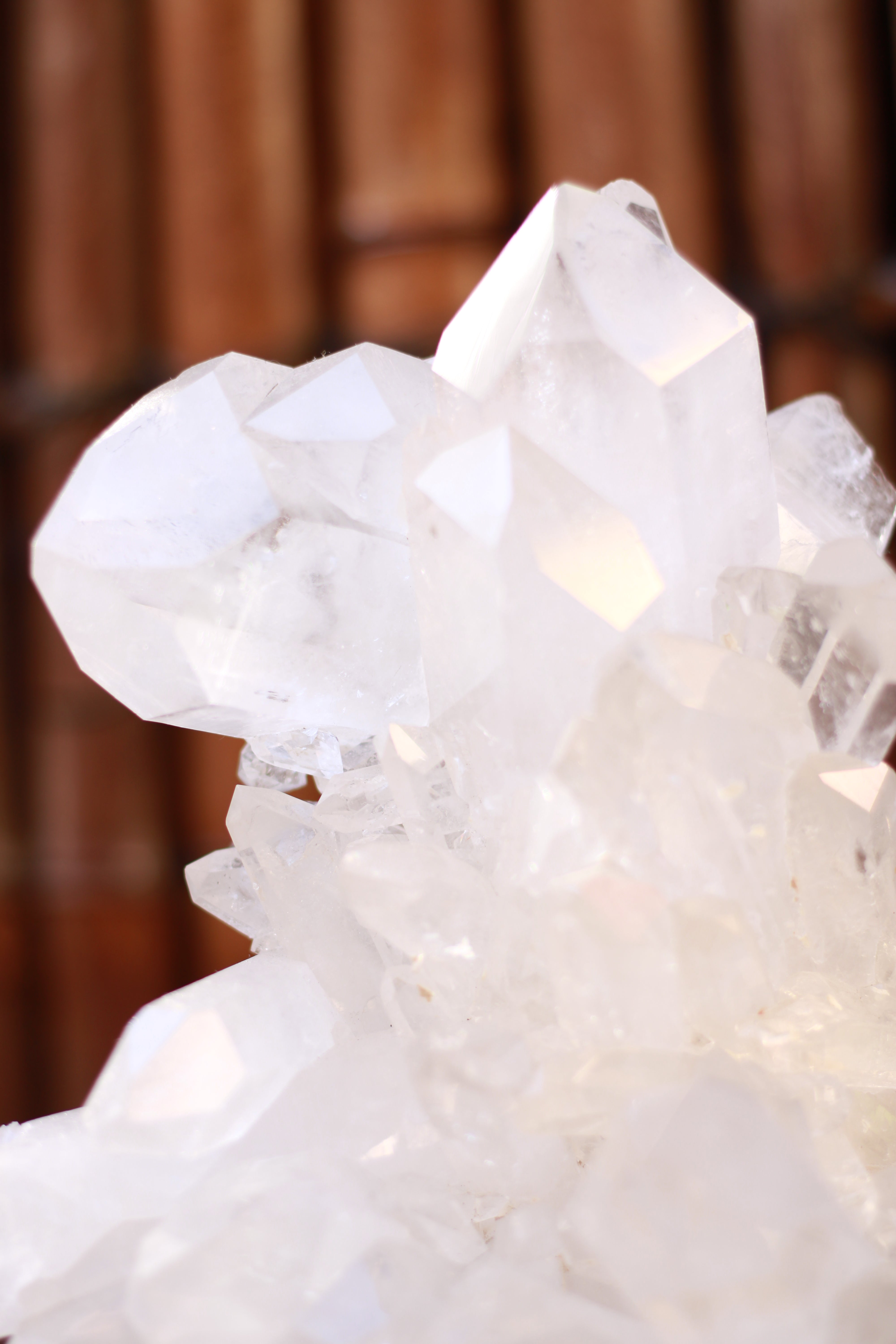 AAA Quality Clear Quartz Cluster in Stand