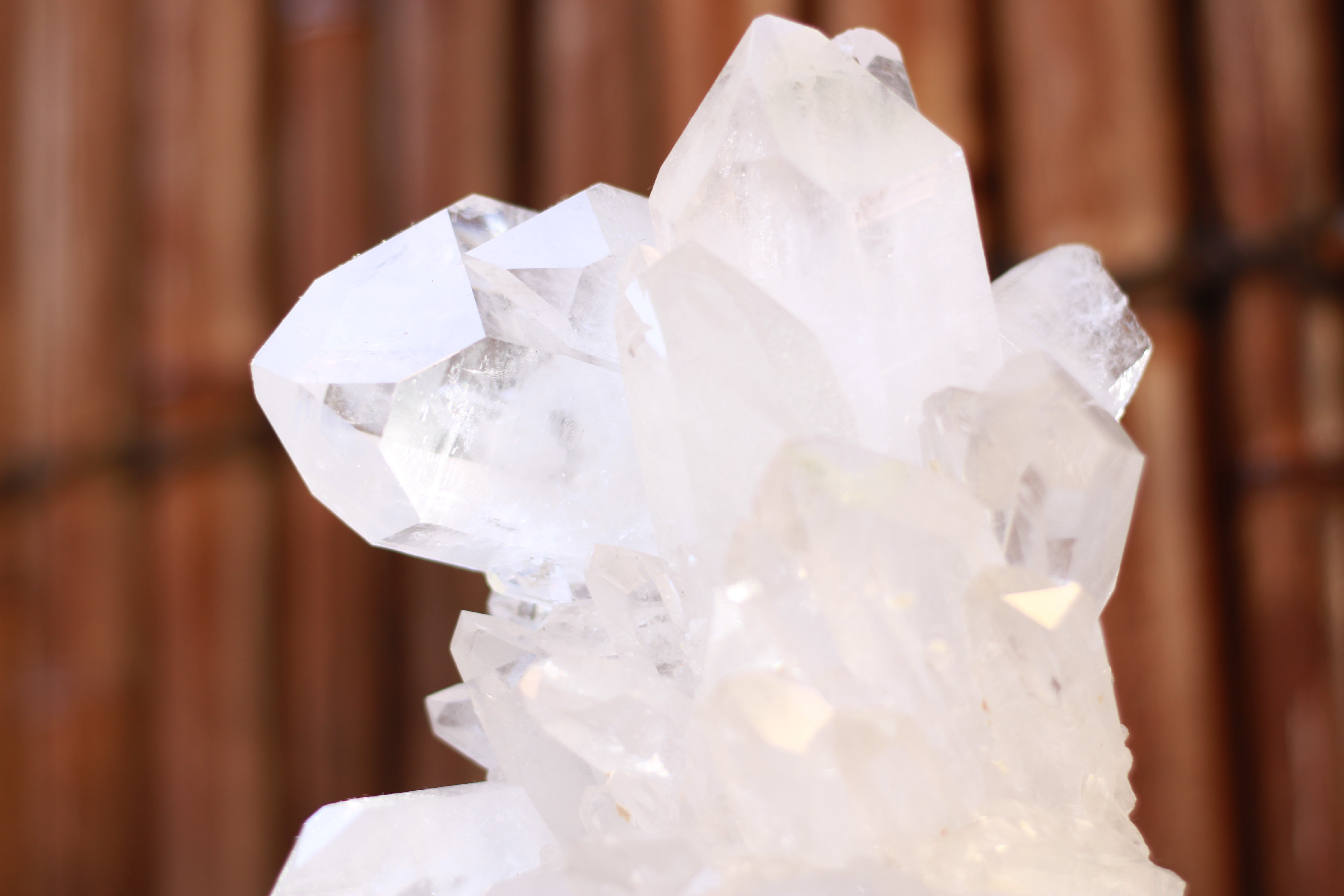 AAA Quality Clear Quartz Cluster in Stand