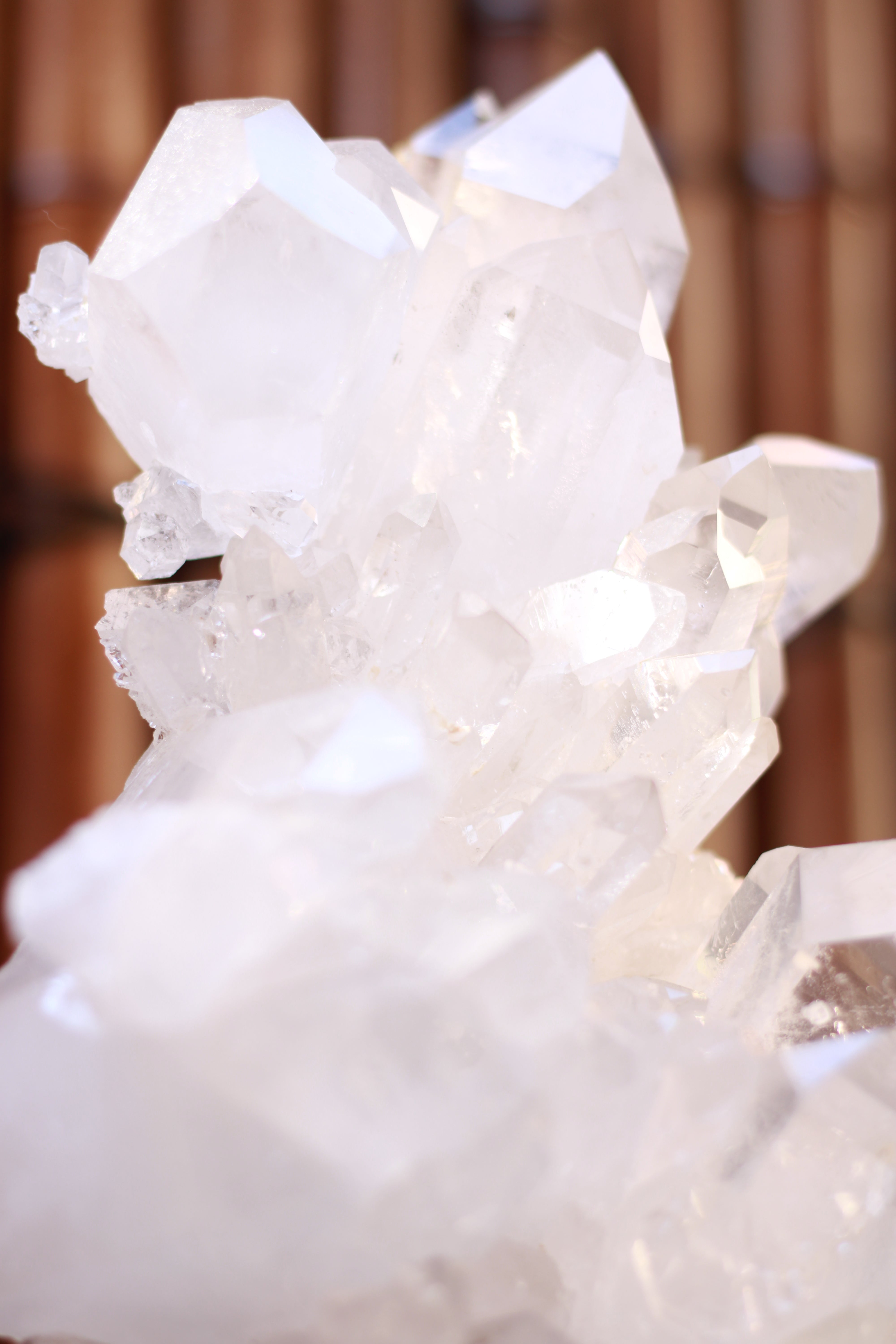 AAA Quality Clear Quartz Cluster in Stand