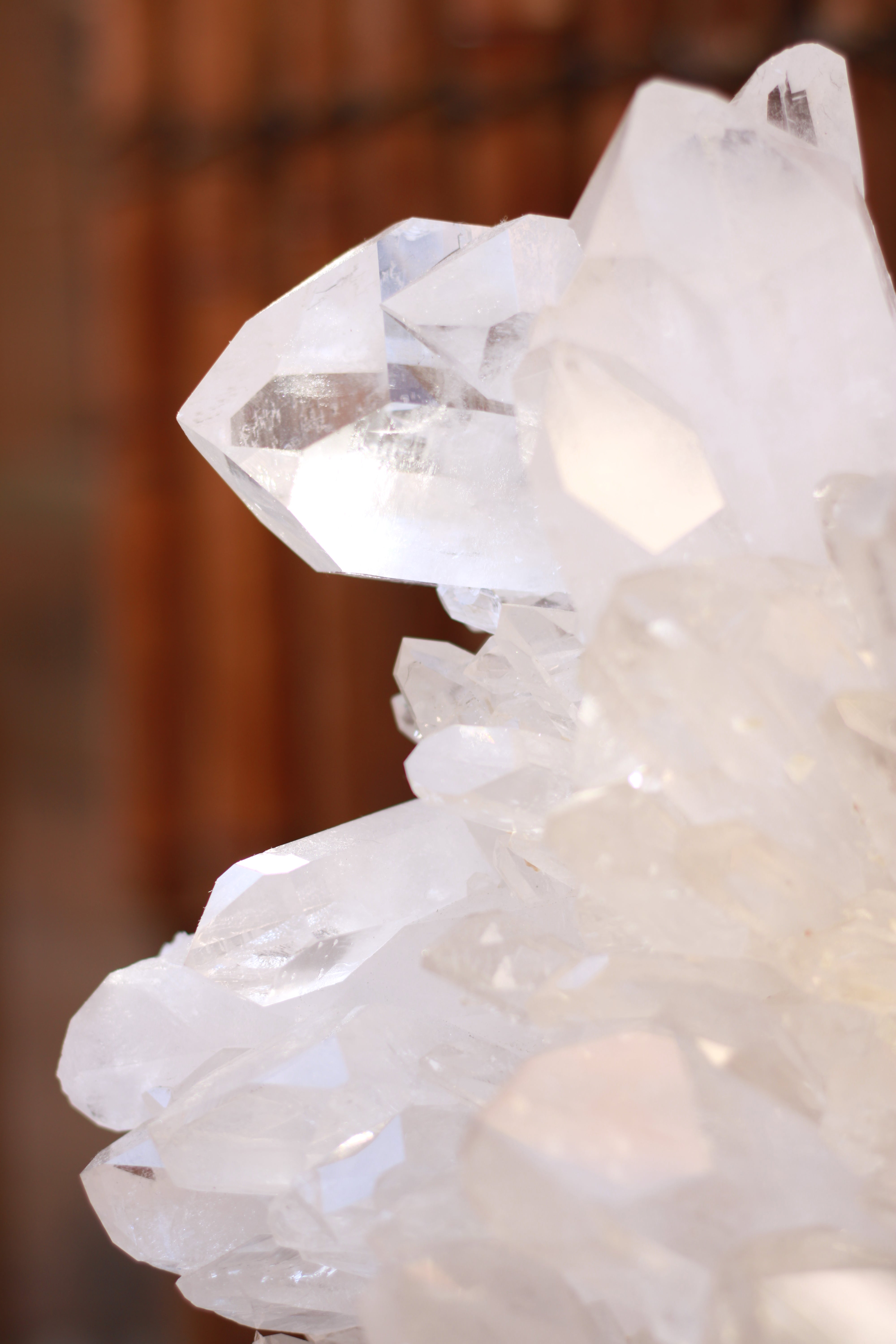 AAA Quality Clear Quartz Cluster in Stand