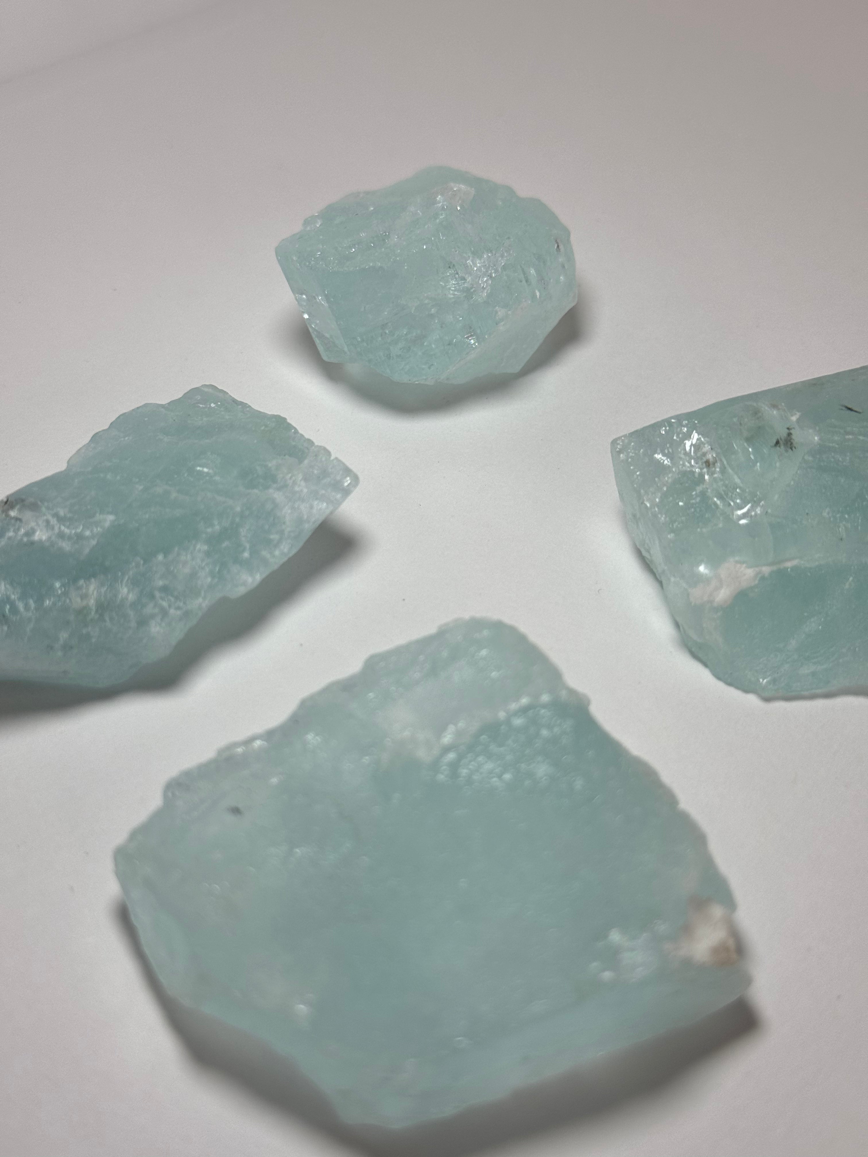 Raw Aquamarine Clusters for Communication & Flow.