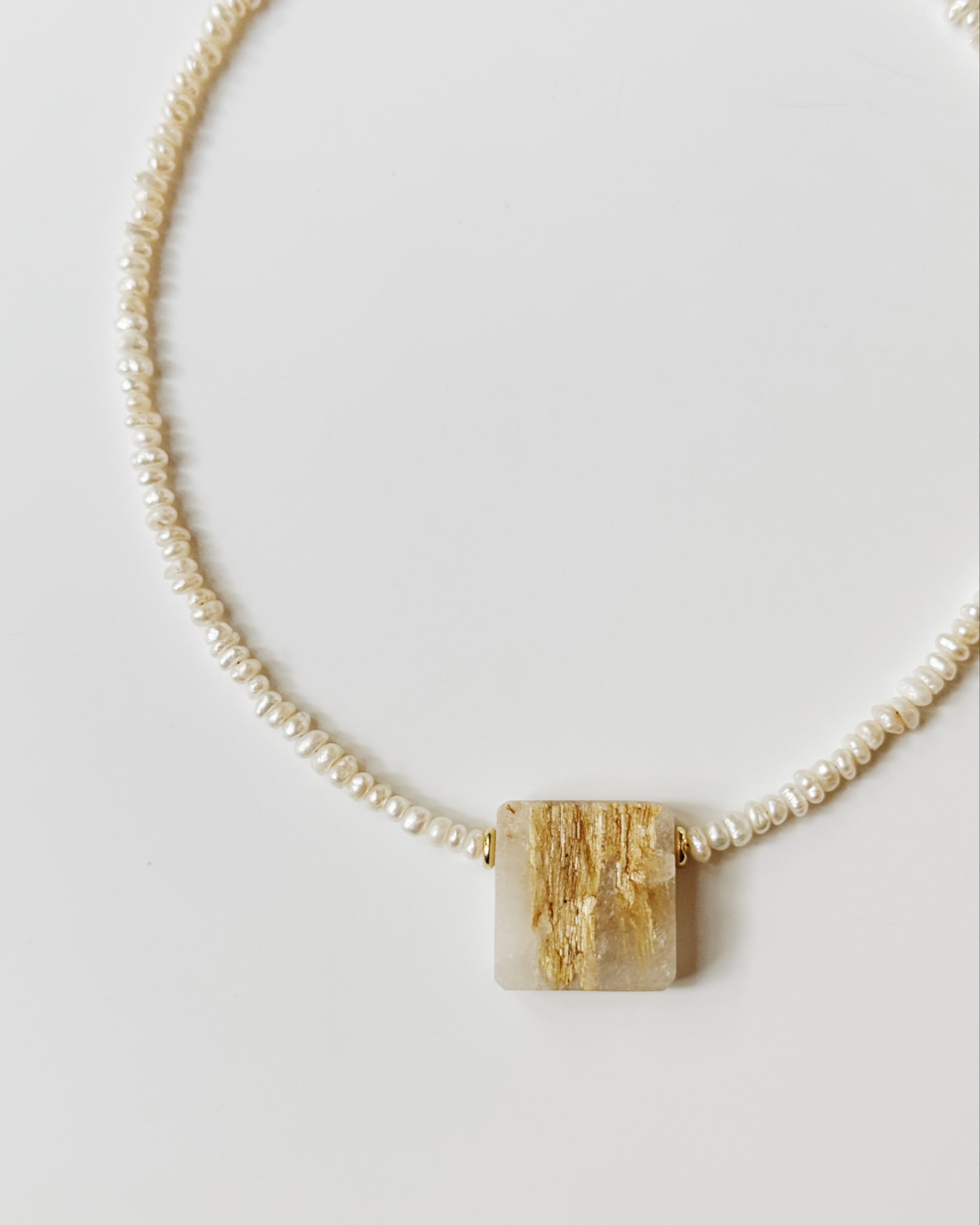 Khemia Legacy - Golden Rutile Pearl Necklace