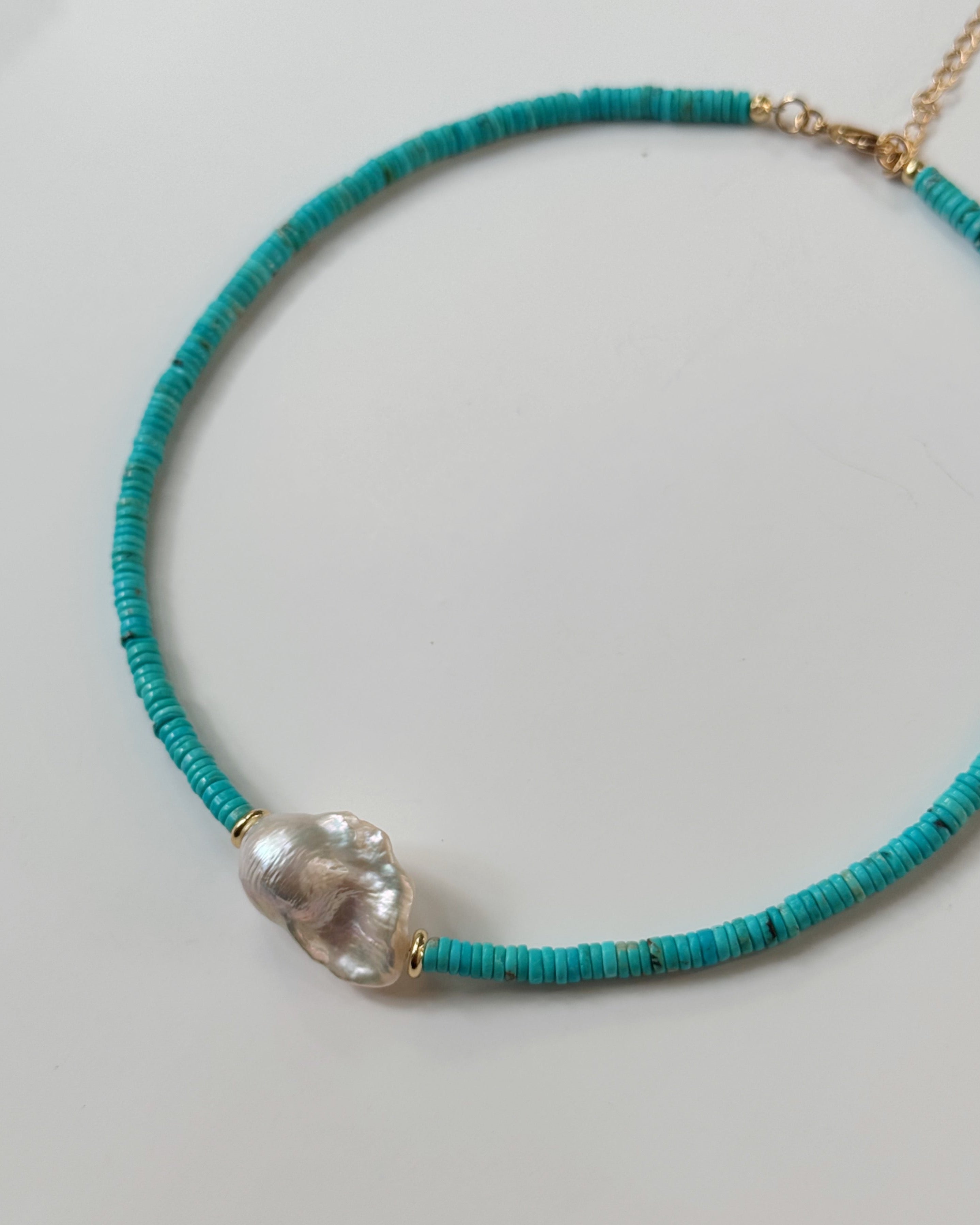 Khemia Legacy - Turquoise Baroque Pearl Necklace