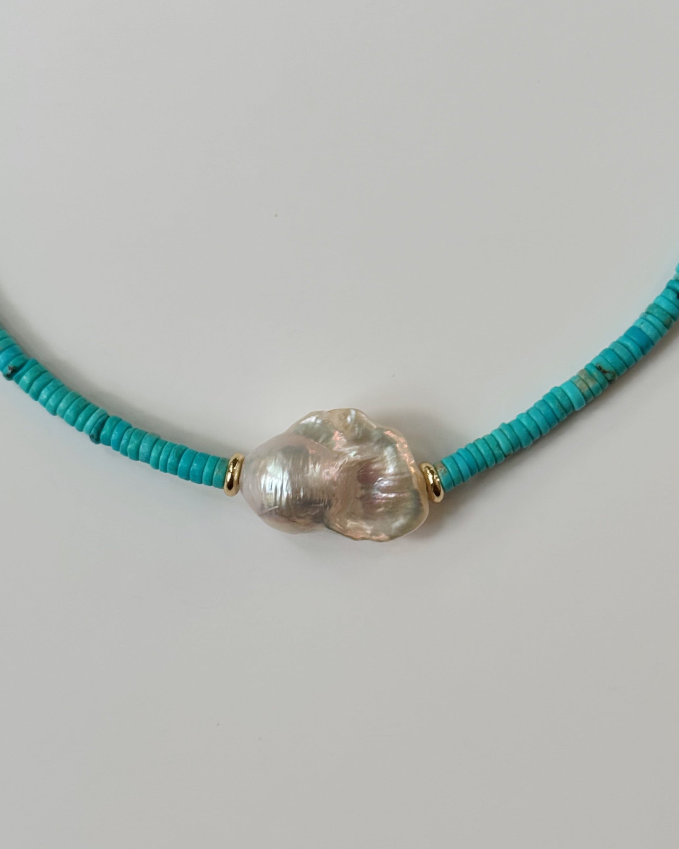 Khemia Legacy - Turquoise Baroque Pearl Necklace
