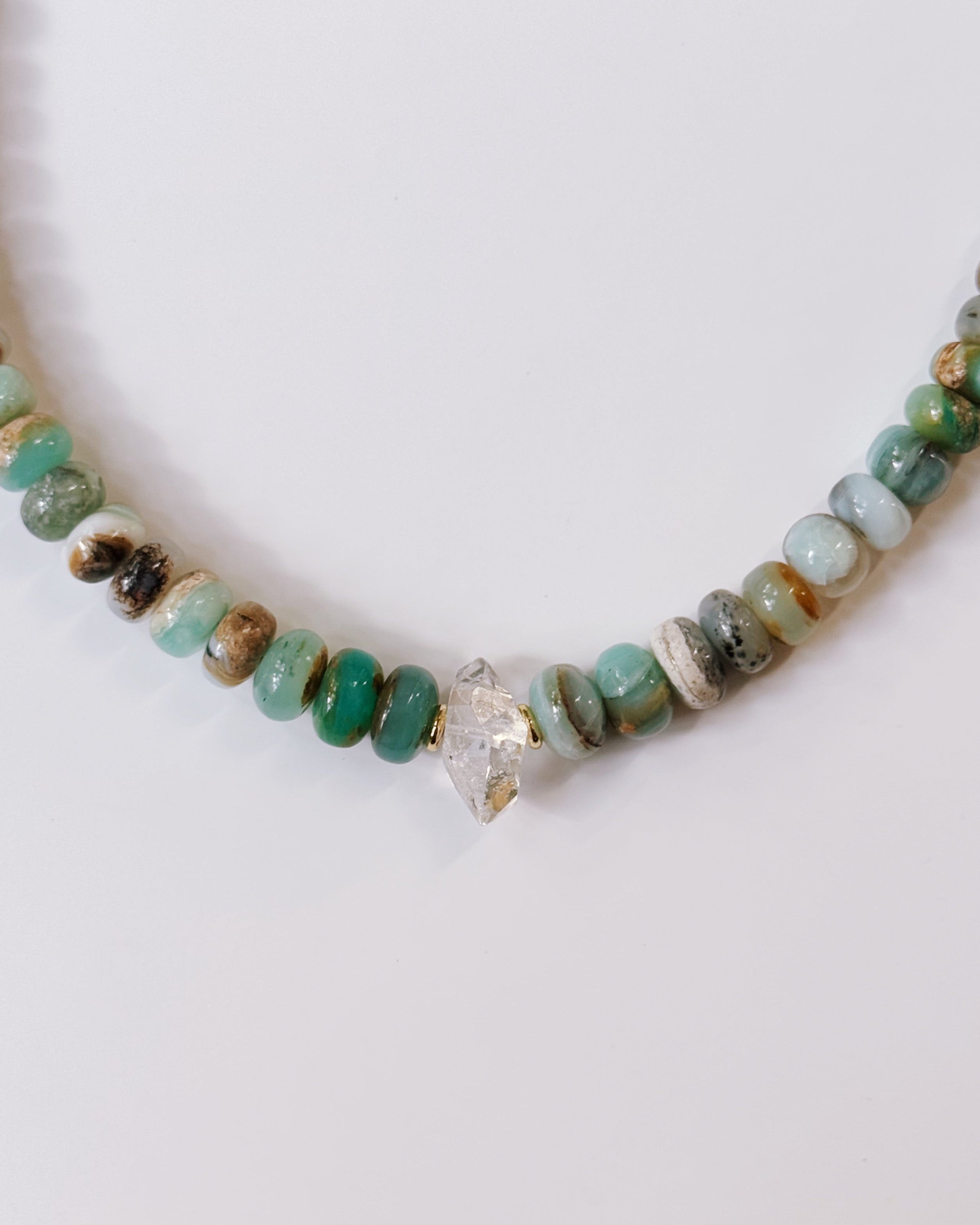 Khemia Legacy - Peruvian Blue Opal Herkimer Diamond Necklace