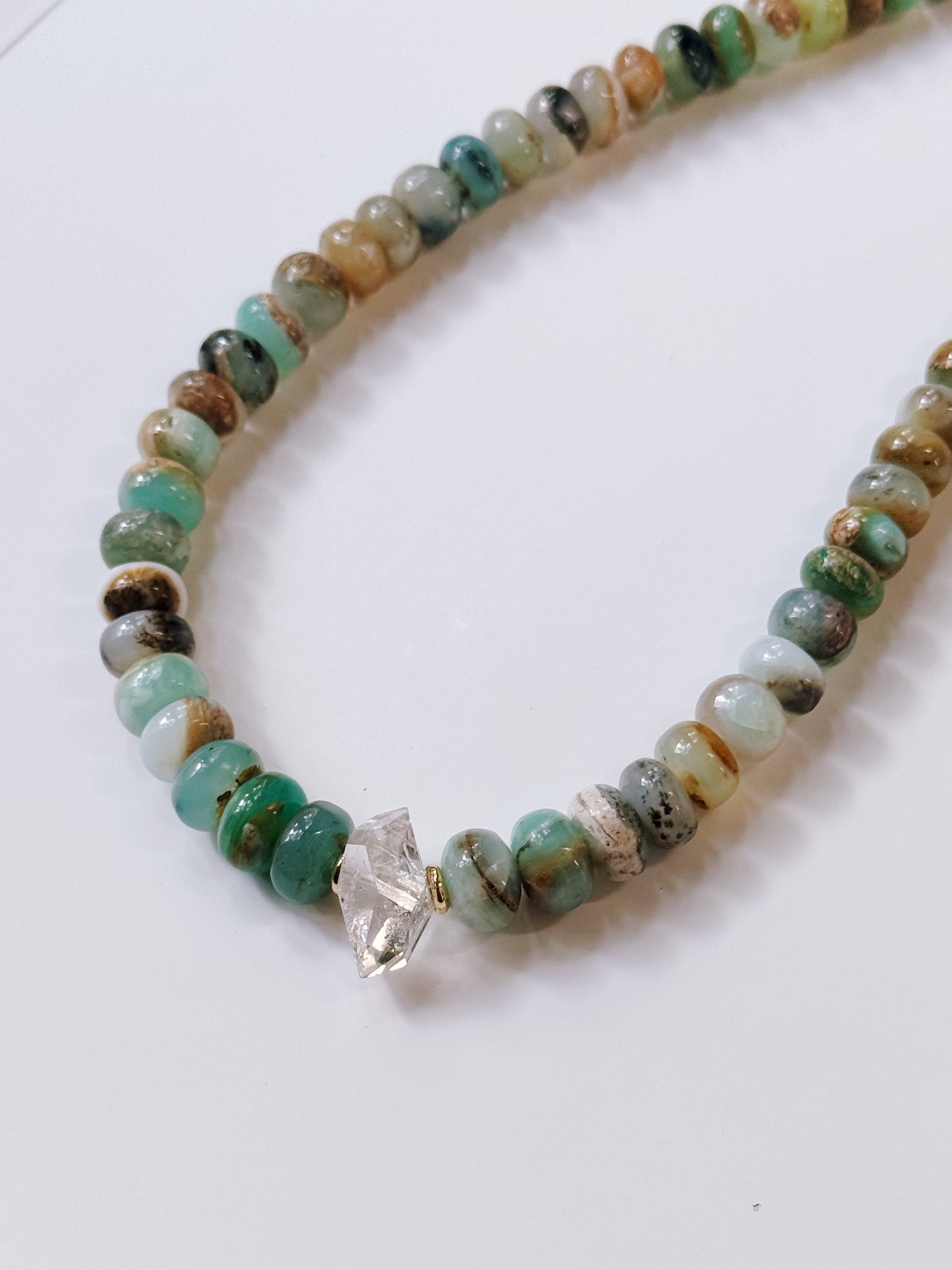 Khemia Legacy - Peruvian Blue Opal Herkimer Diamond Necklace