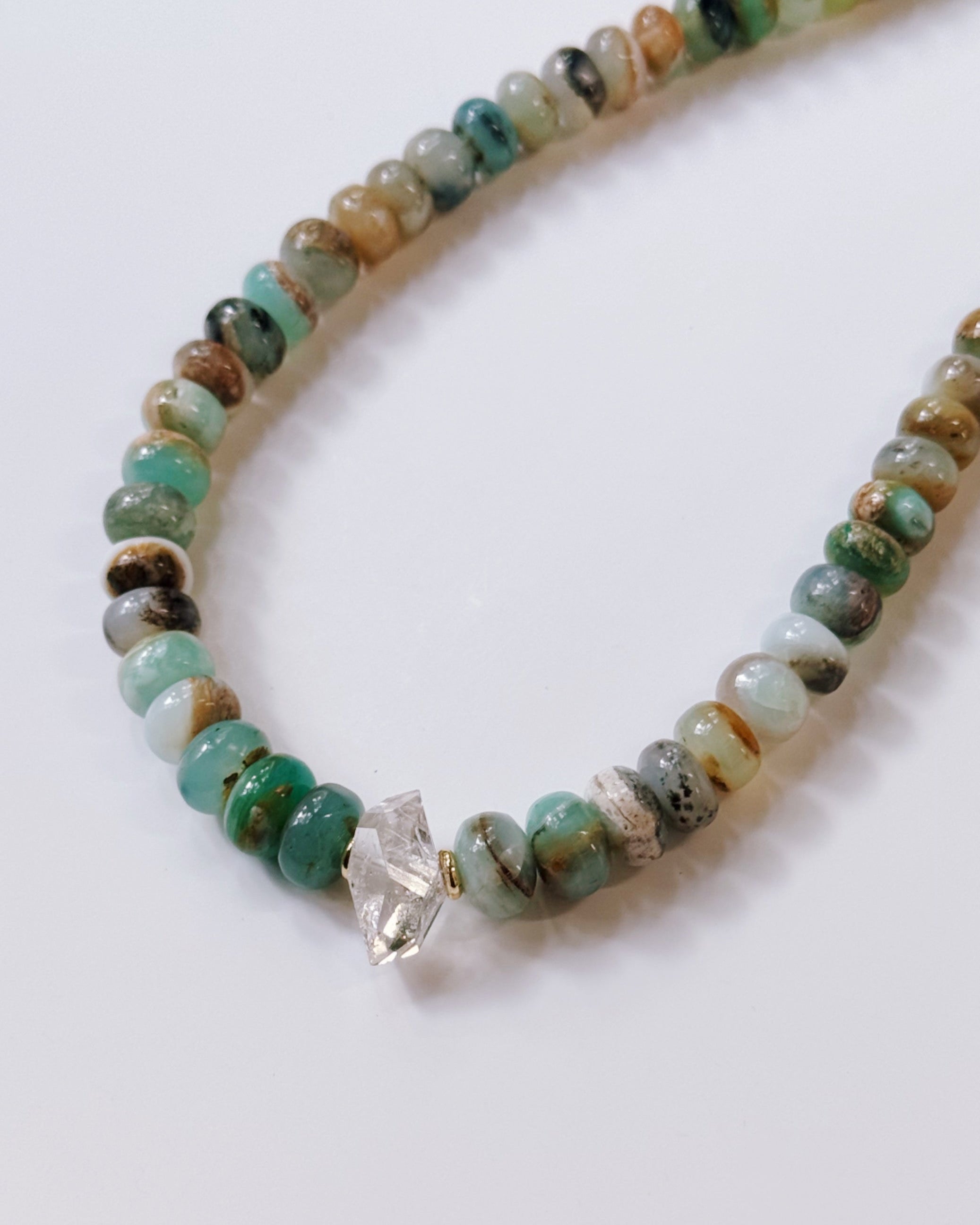 Khemia Legacy - Peruvian Blue Opal Herkimer Diamond Necklace