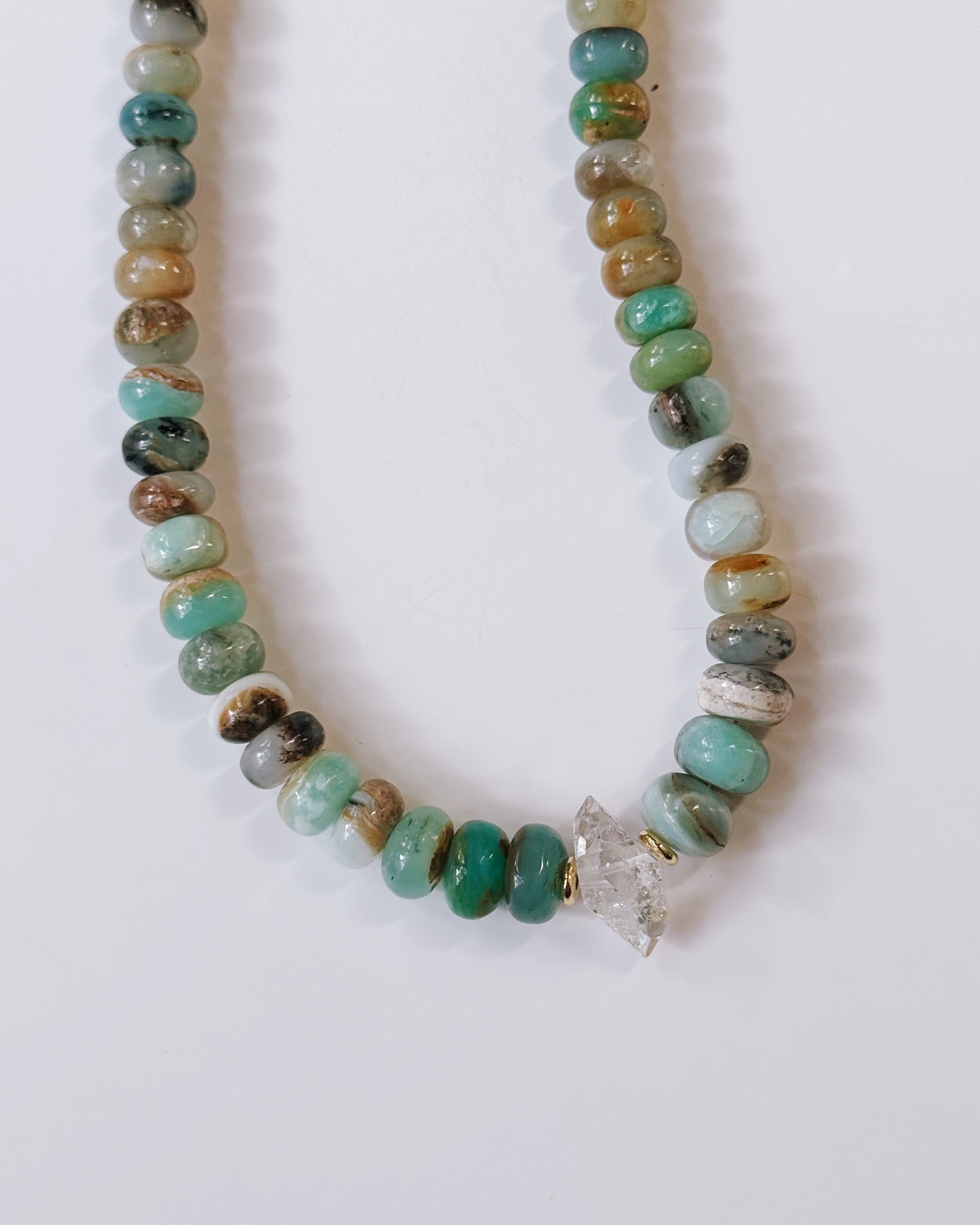 Khemia Legacy - Peruvian Blue Opal Herkimer Diamond Necklace