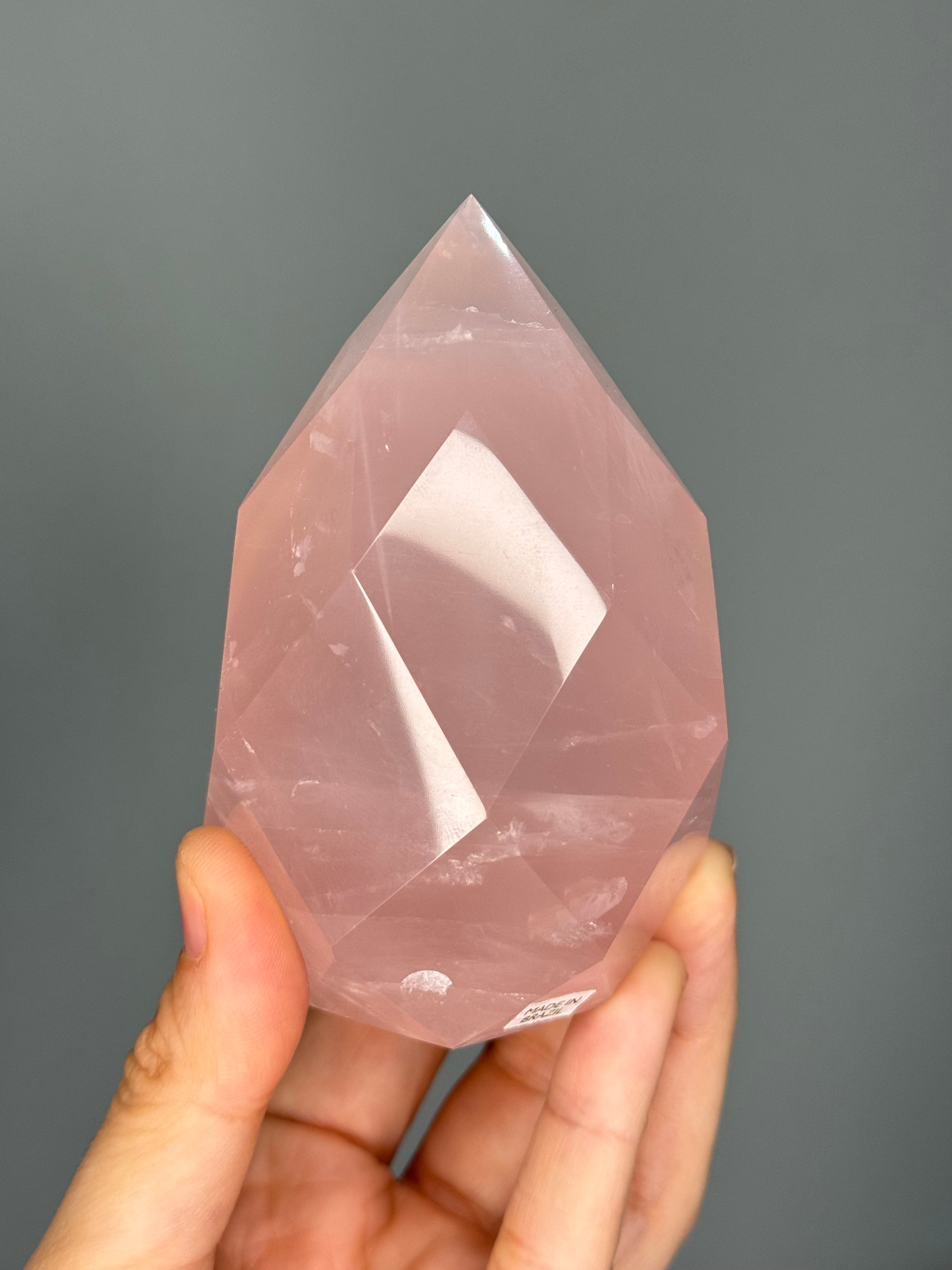 Hand-Faceted Rose Quartz Free Form – Love & Emotional Healing from Minas Gerais, Brazil