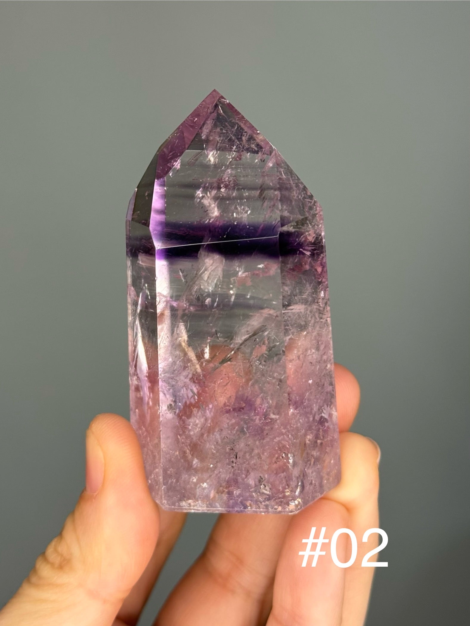 Amethyst Phamtoms Crystal Points for Stress Relief, Protection and Energetic Harmony