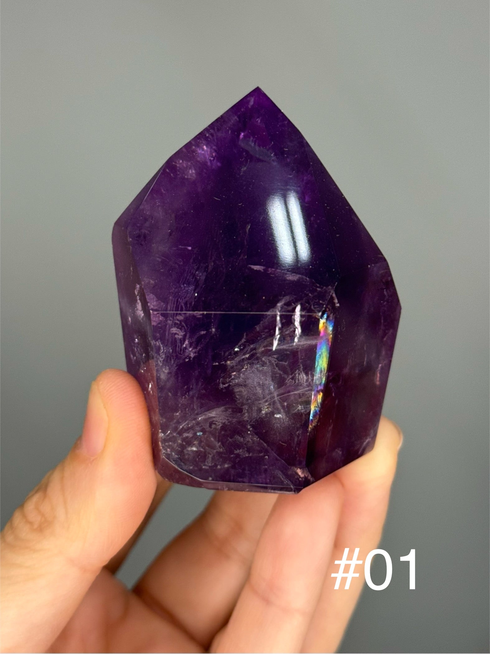 Amethyst Crystal Points for Stress Relief, Protection and Energetic Harmony