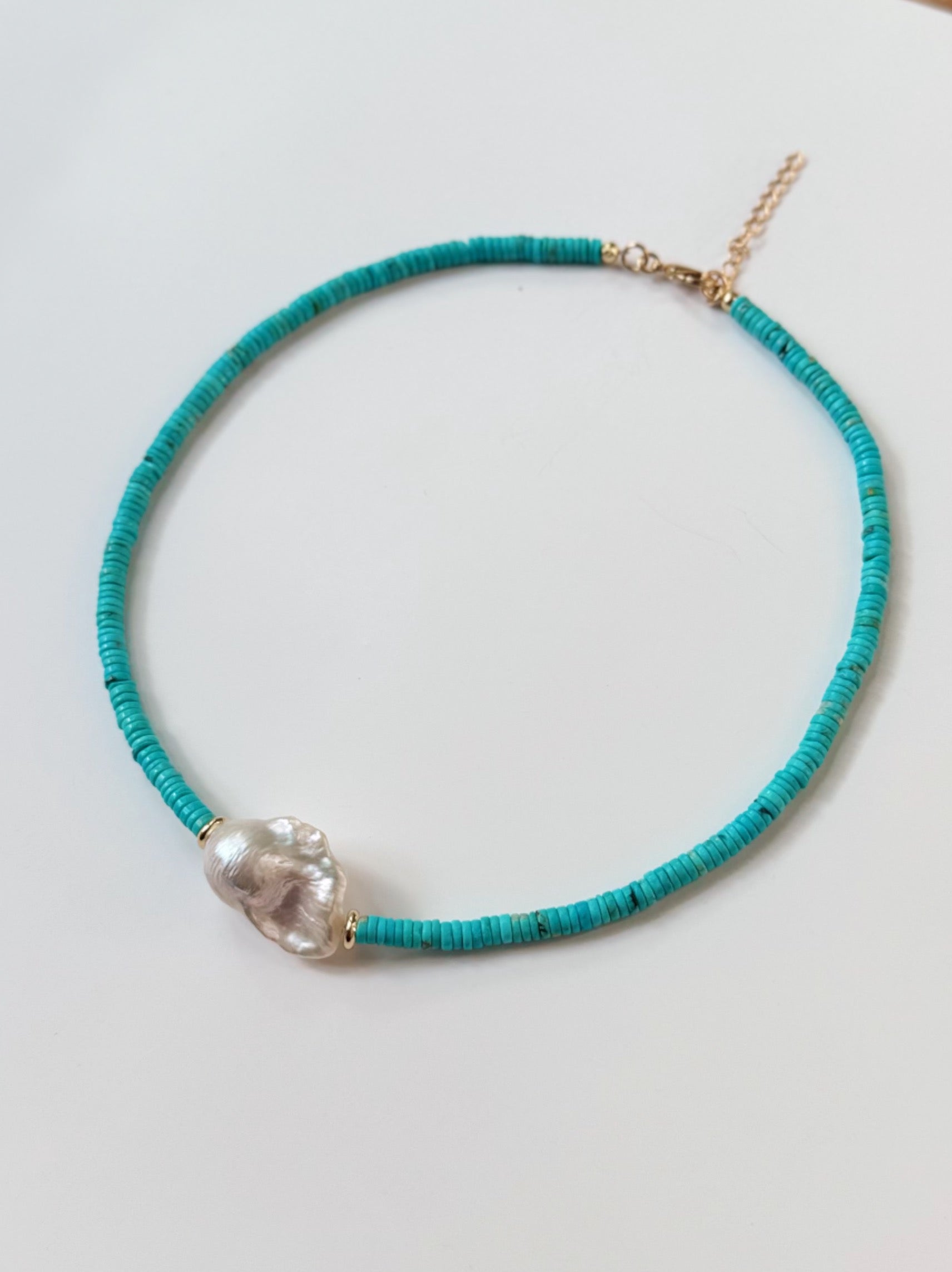 Khemia Legacy - Turquoise Baroque Pearl Necklace