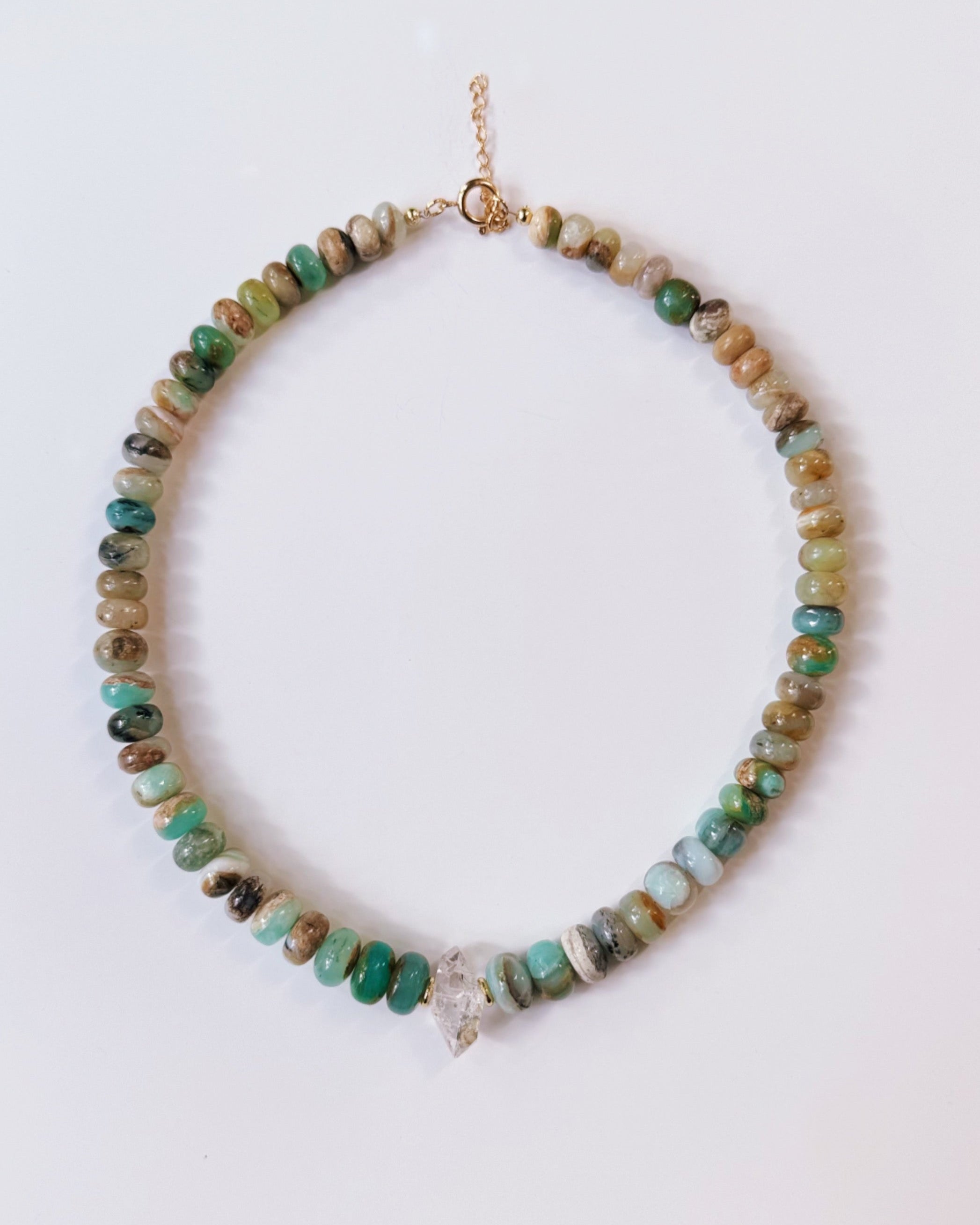 Khemia Legacy - Peruvian Blue Opal Herkimer Diamond Necklace