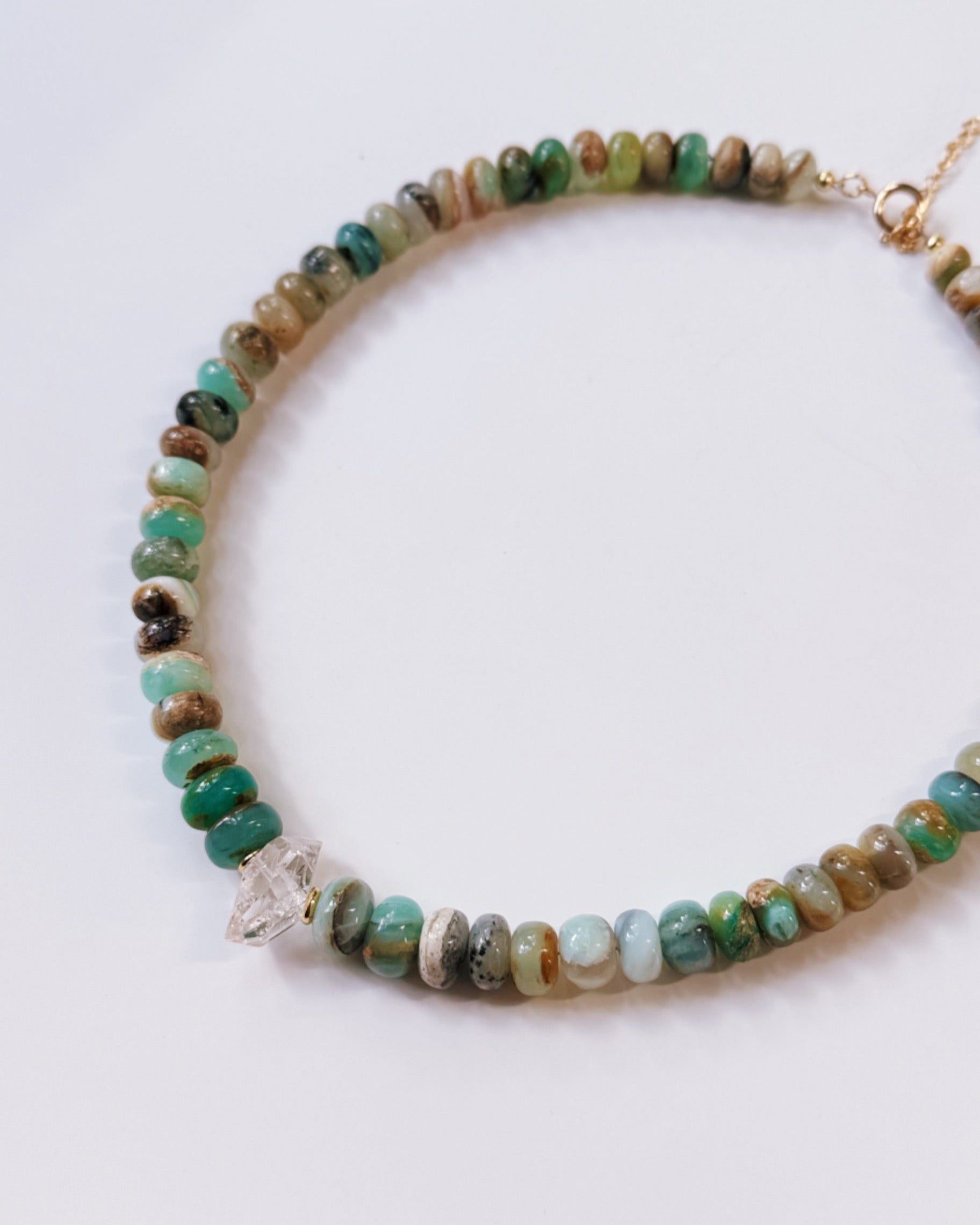 Khemia Legacy - Peruvian Blue Opal Herkimer Diamond Necklace