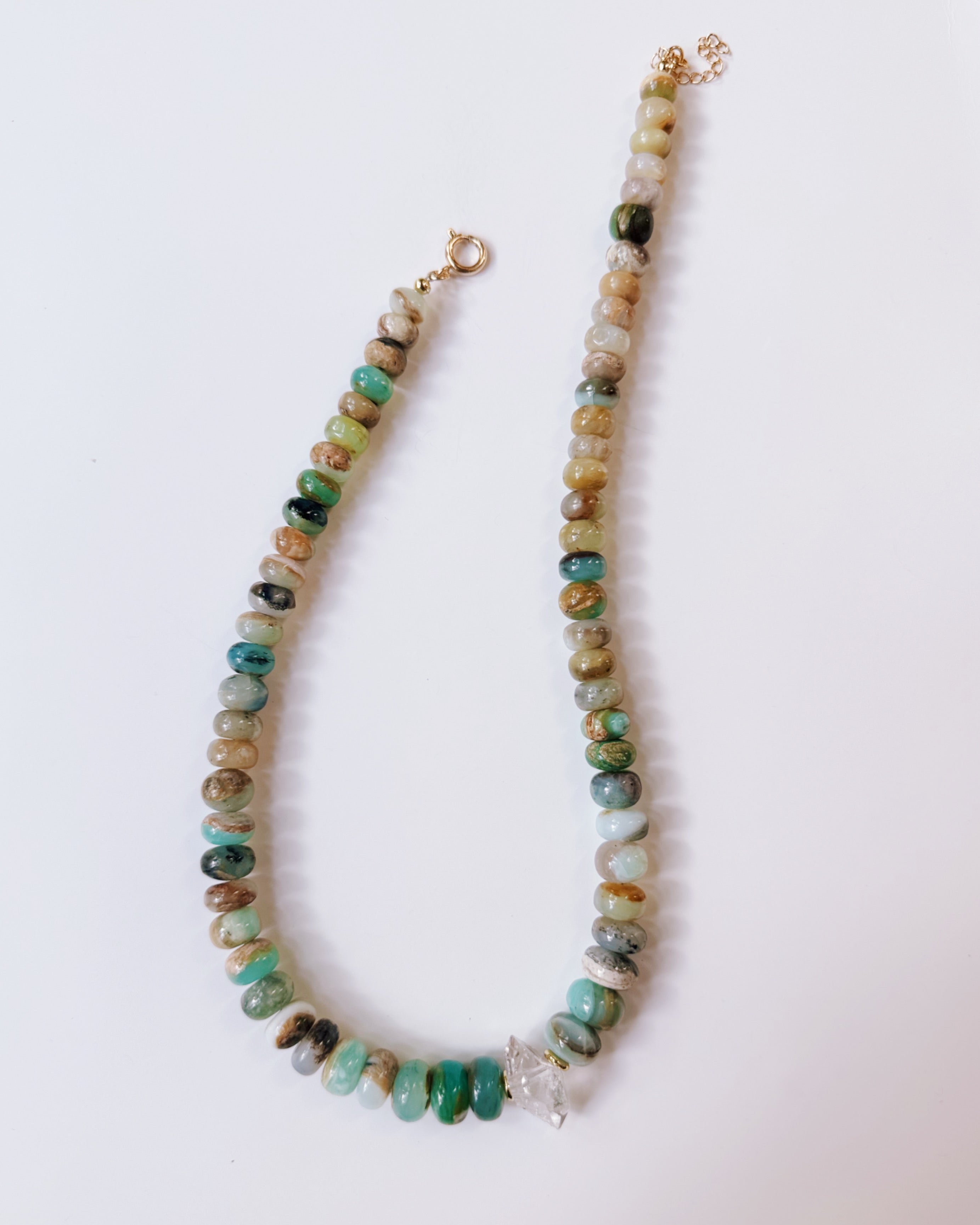 Khemia Legacy - Peruvian Blue Opal Herkimer Diamond Necklace