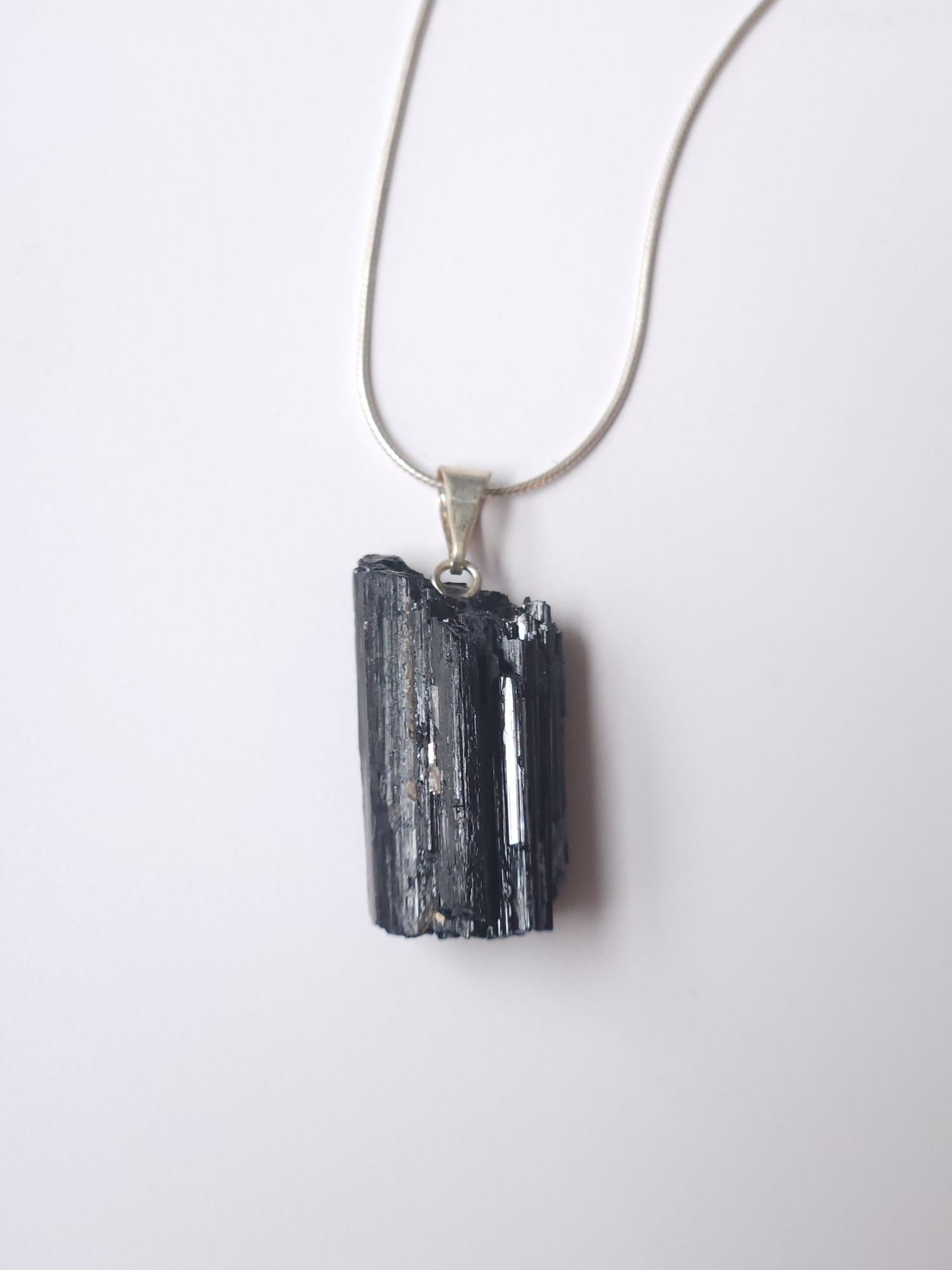 Raw Black Tourmaline Pendants for Protection & Grounding