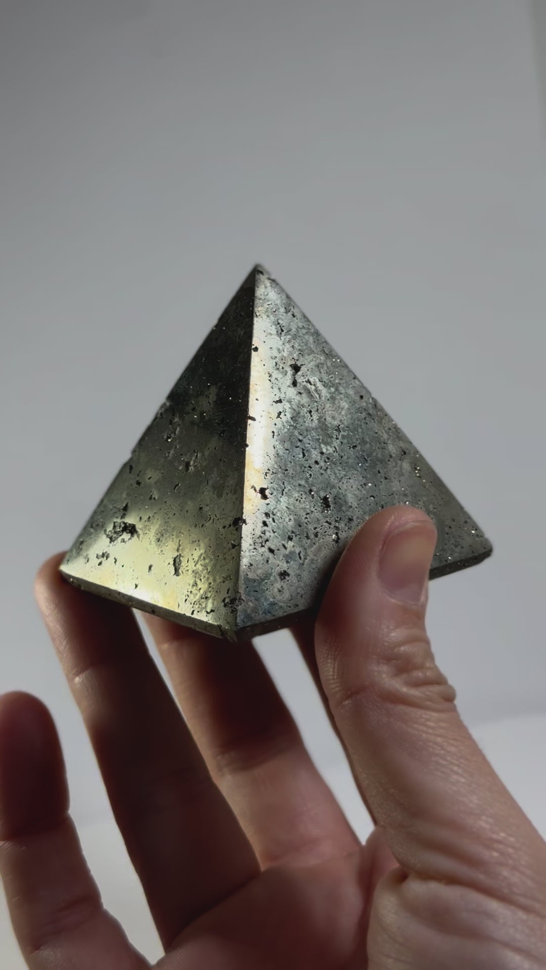 Pyrite Crystal Pyramid for Abundance, Prosperity & Good Luck