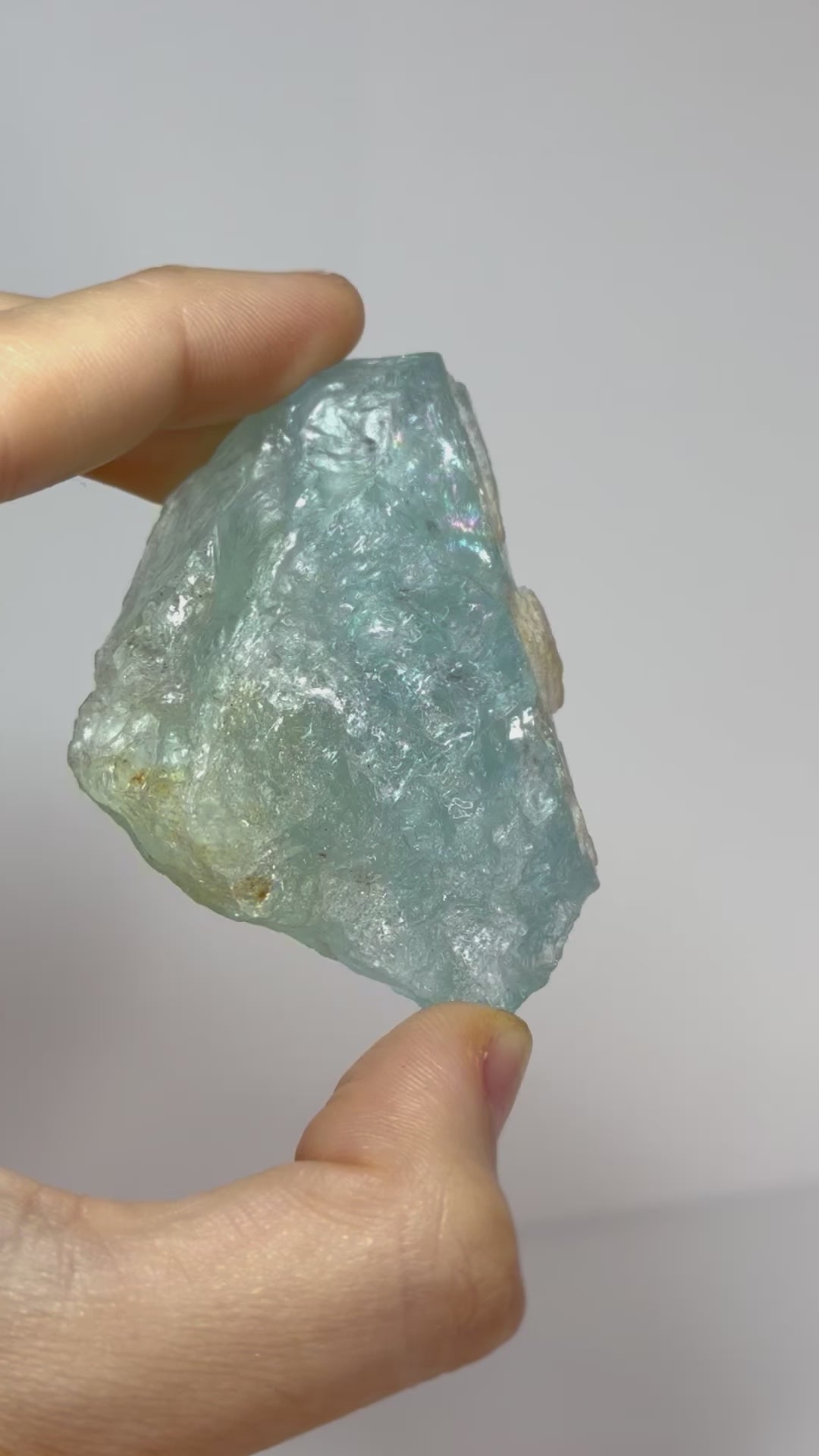 Raw Aquamarine Clusters for Communication & Flow Medium