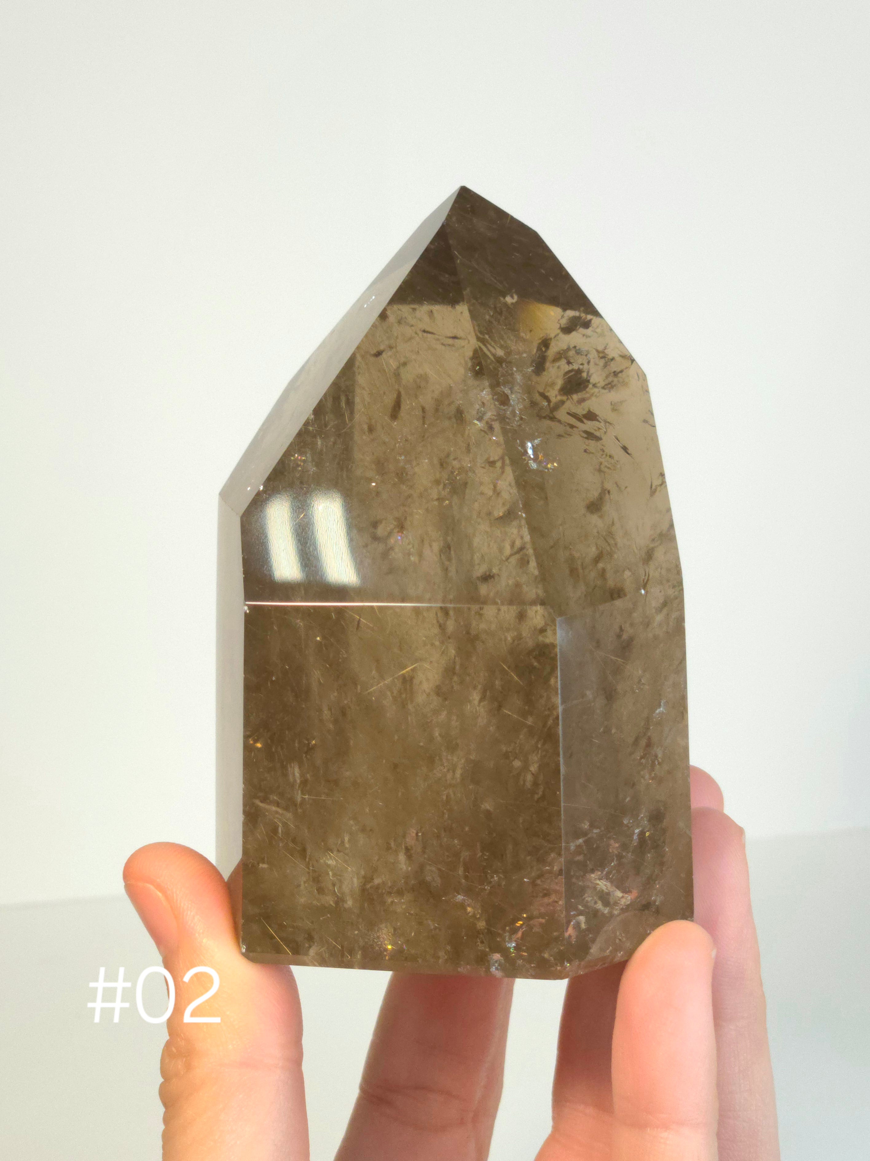 Smoky Quartz Crystal Points for grounding and energy transmutation