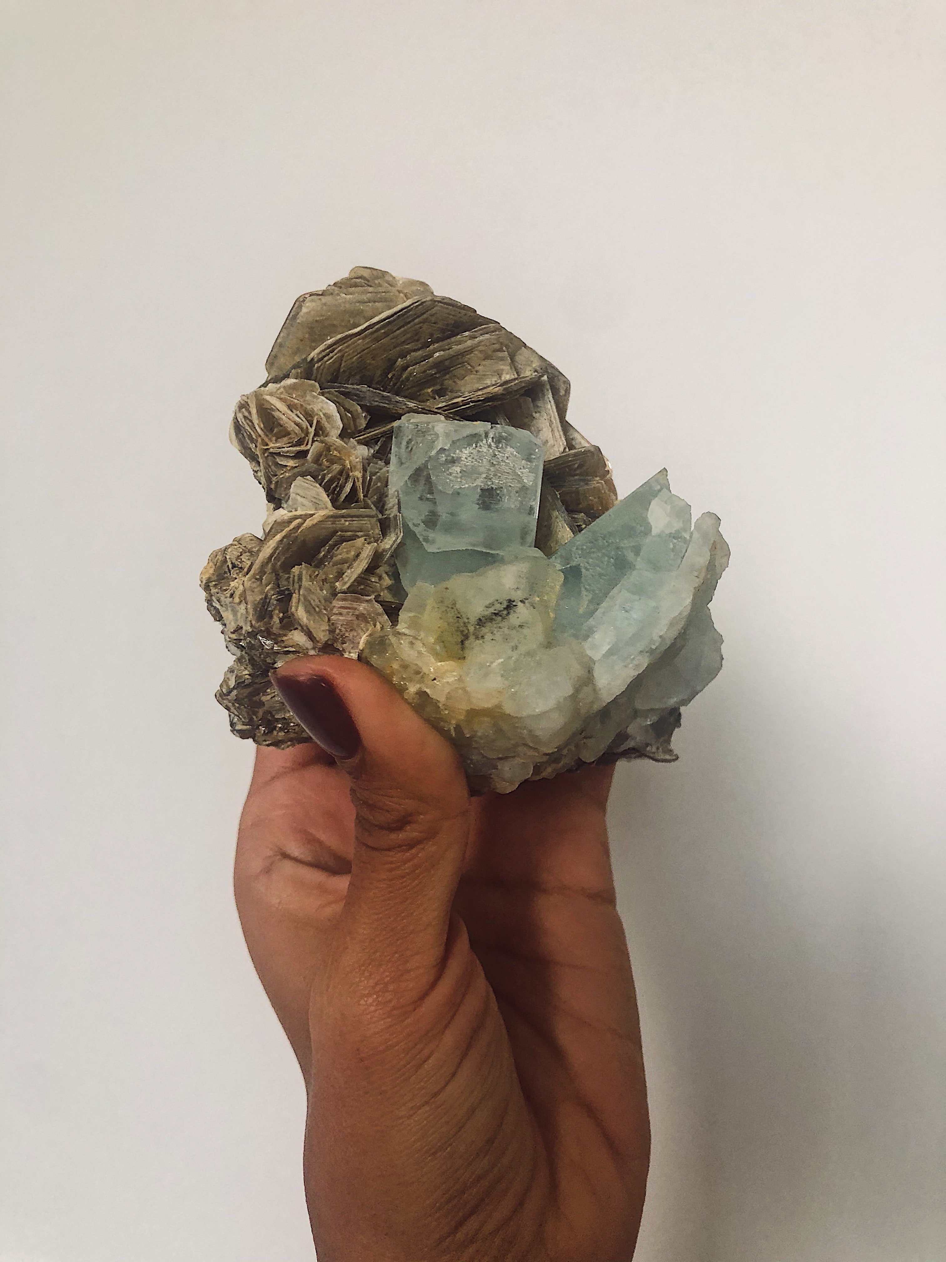 Raw Aquamarine + Mica Specimens for Communication & Flow