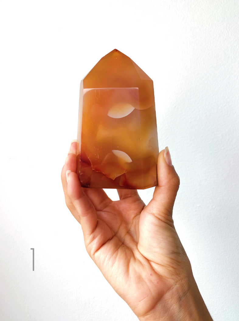 Carnelian Points for Meditation, Vitality, Fertility and Divine Feminine Energy Balance