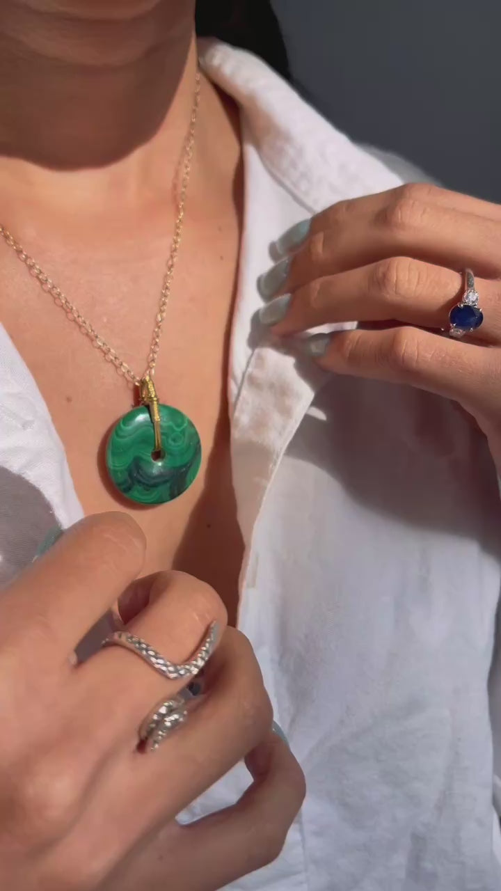 Khemia Legacy Infinity ring necklace - Malachite