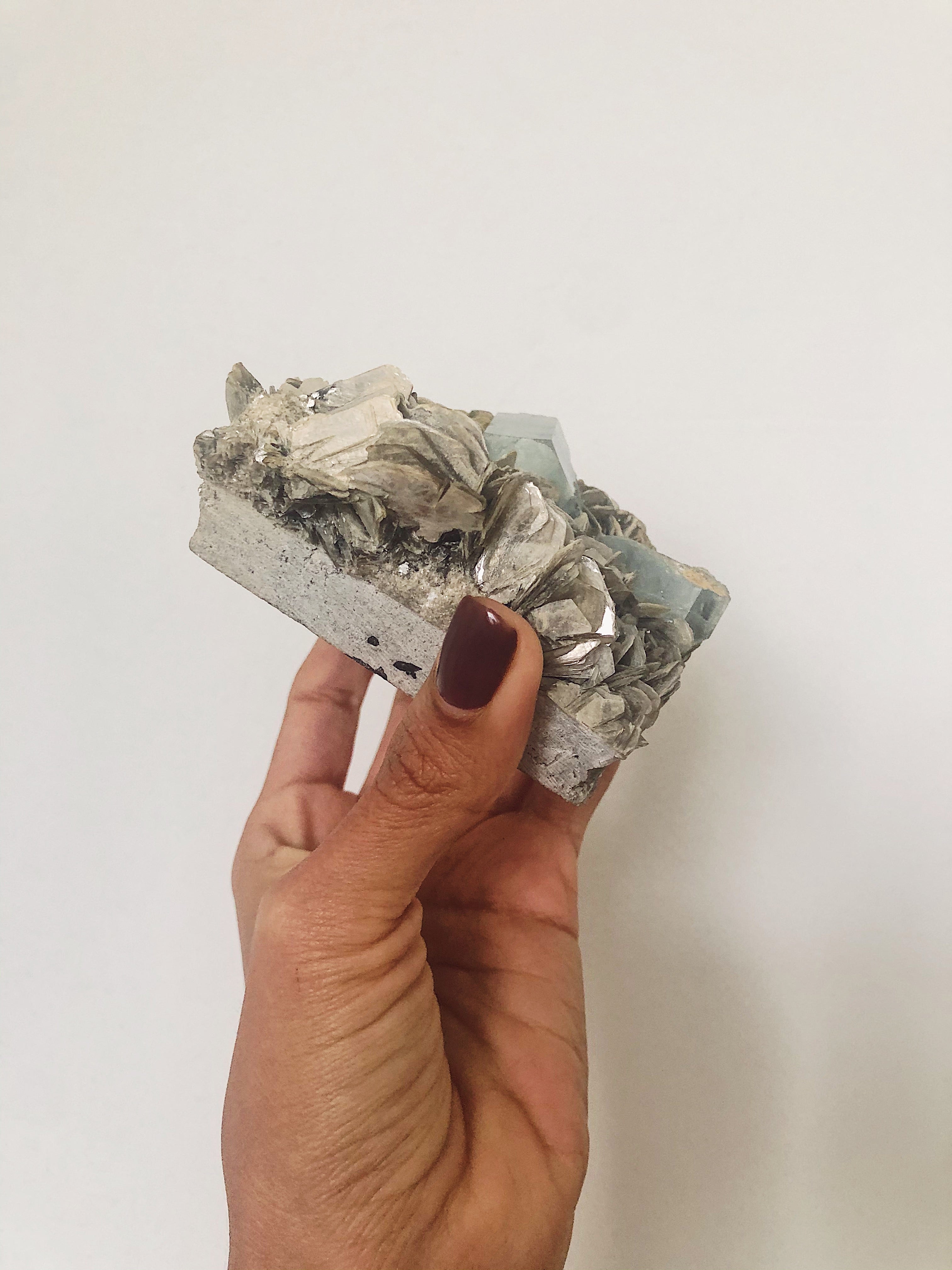 Raw Aquamarine + Mica Specimens for Communication & Flow